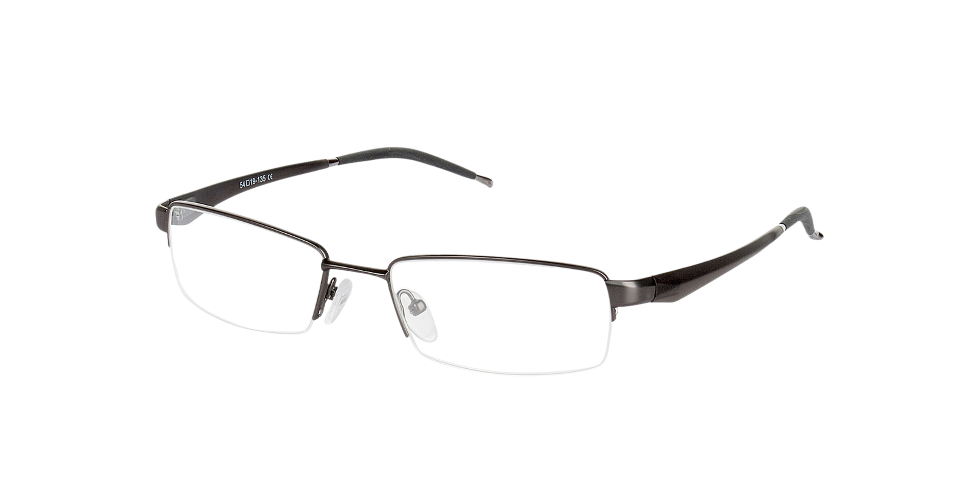 Brasilia Staalgrijs  &  zwart MetaalEyeglass Frames van B24, Hoekweergave