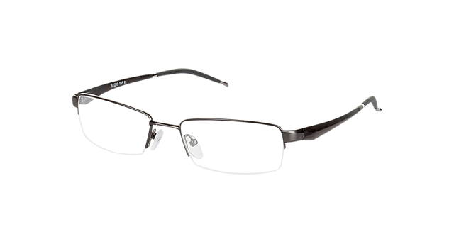 Brasilia Gunmetal  &  Black MetallEyeglass Frames von B24, Dreiviertelansicht