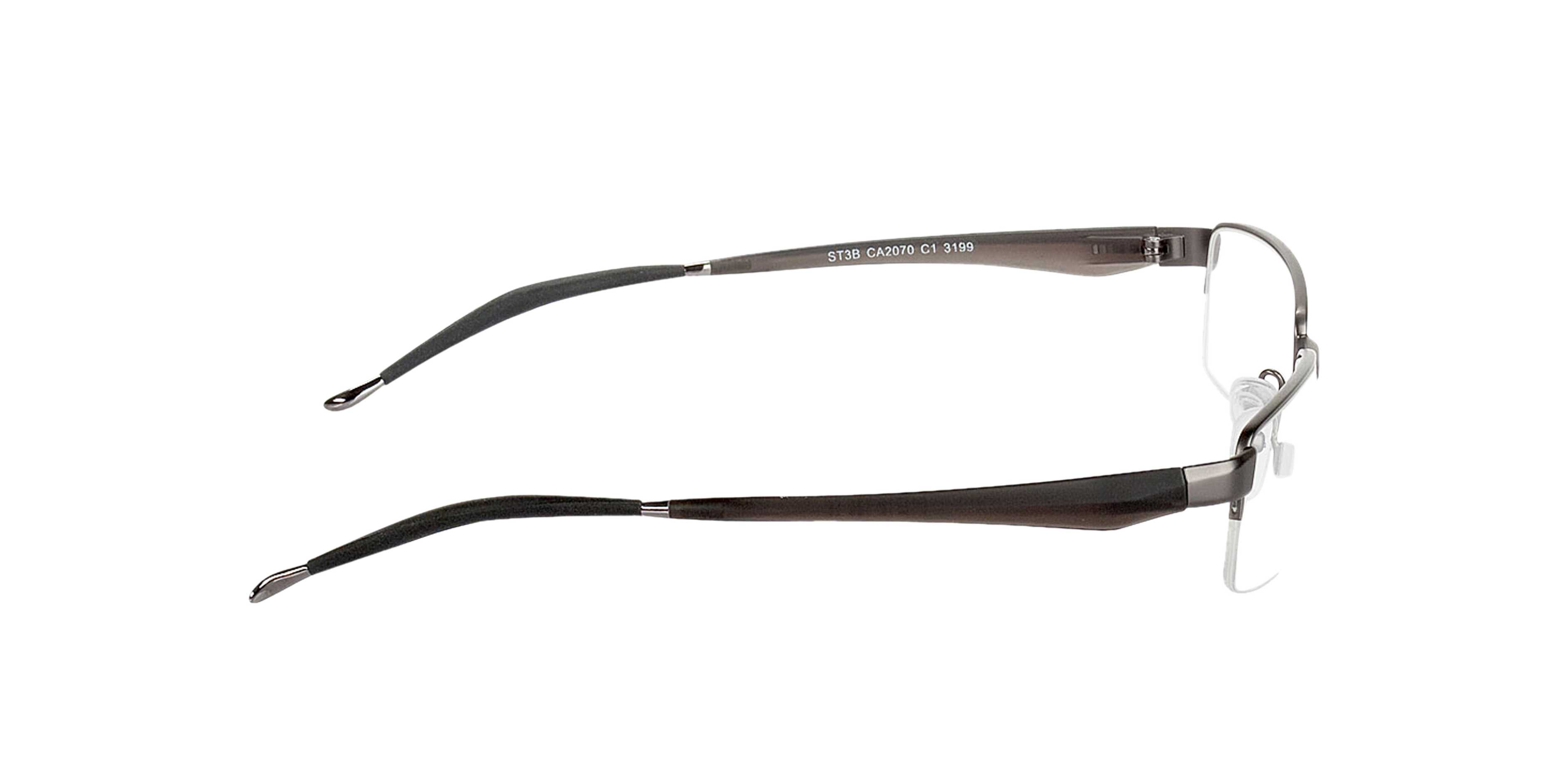 Brasilia Staalgrijs  &  zwart MetaalEyeglass Frames van B24, Zijaanzicht