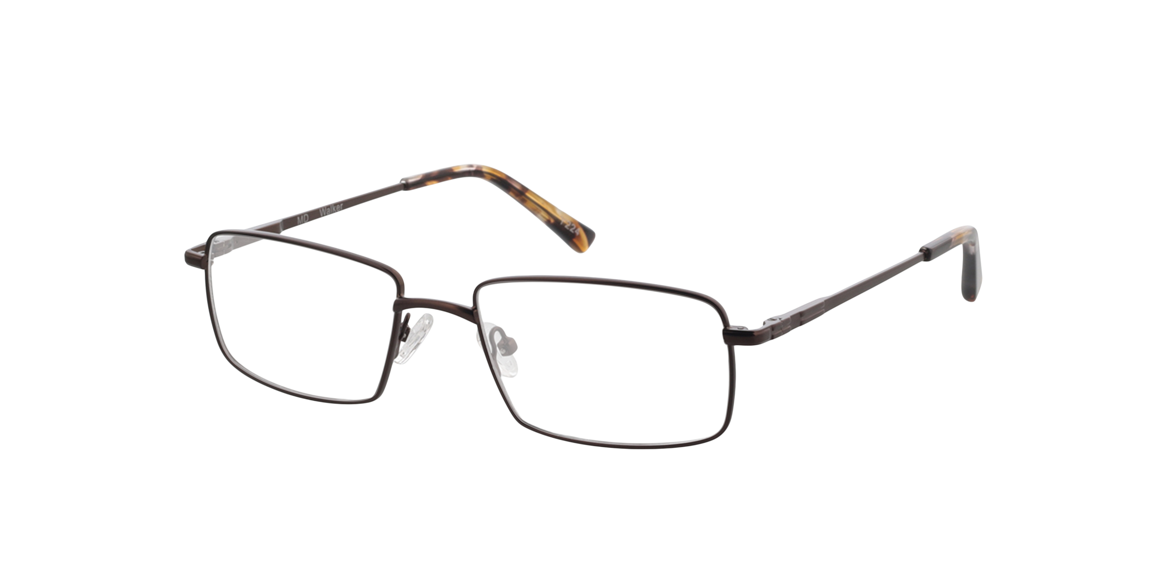 Walker Matbruin  &  Havana MetaalEyeglass Frames van B24, Hoekweergave