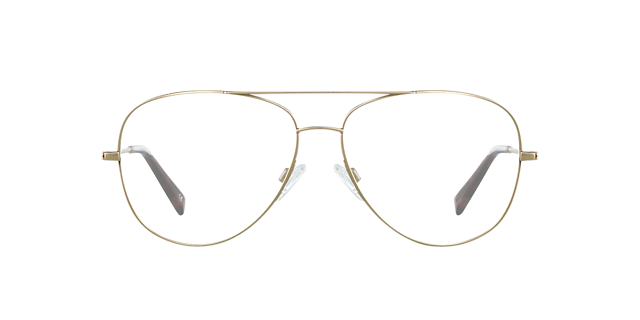 Maverick Brushed Gold Titanium TitaanEyeglass Frames van B24, Vooraanzicht