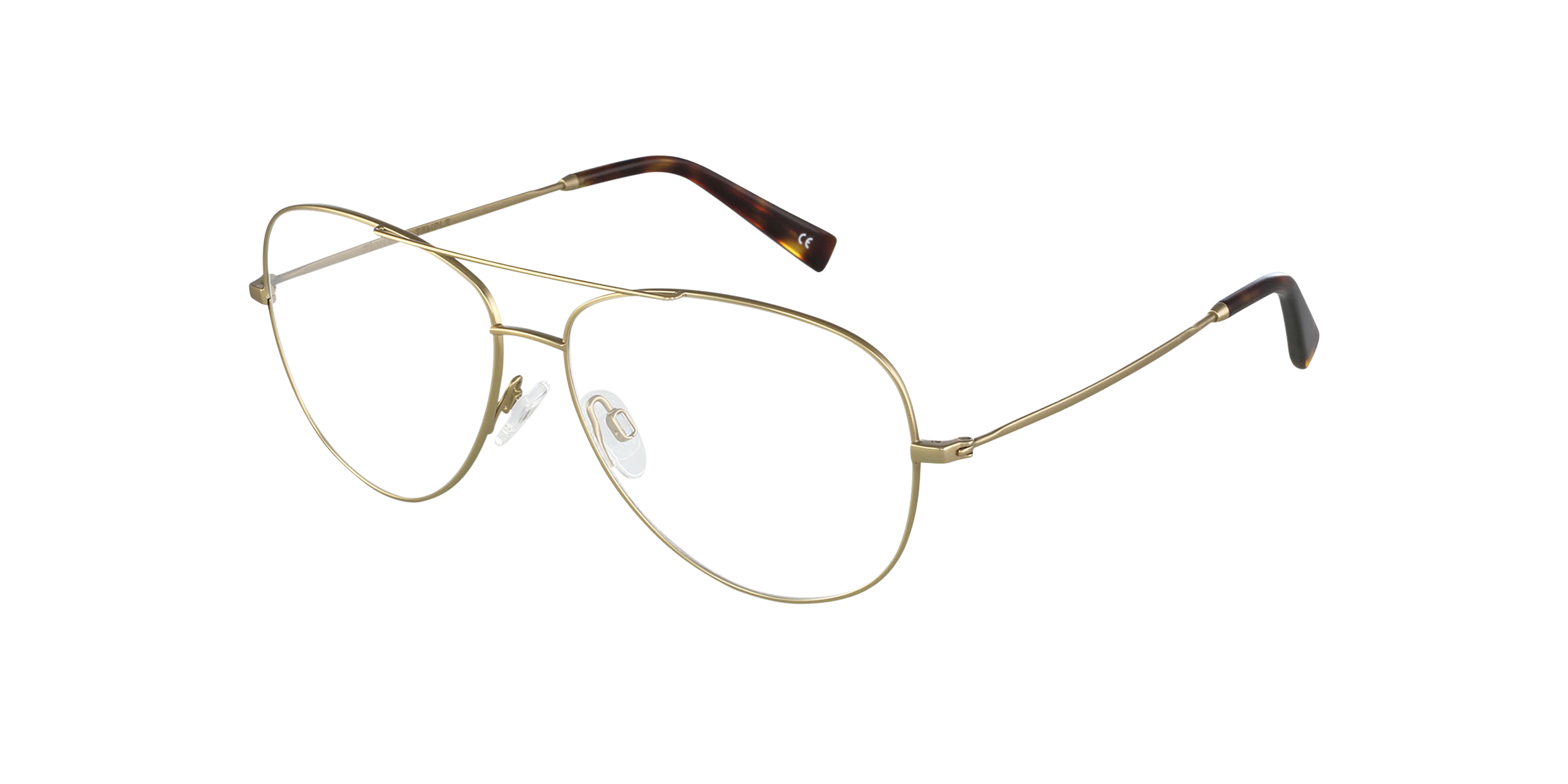 Maverick Brushed Gold Titanium TitanEyeglass Frames von B24, Dreiviertelansicht
