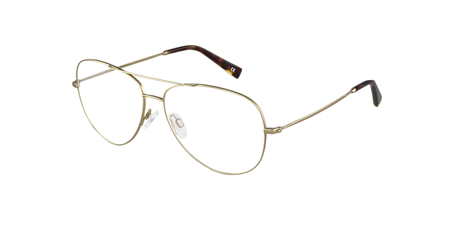 Maverick Brushed Gold Titanium TitaanEyeglass Frames van B24, Hoekweergave