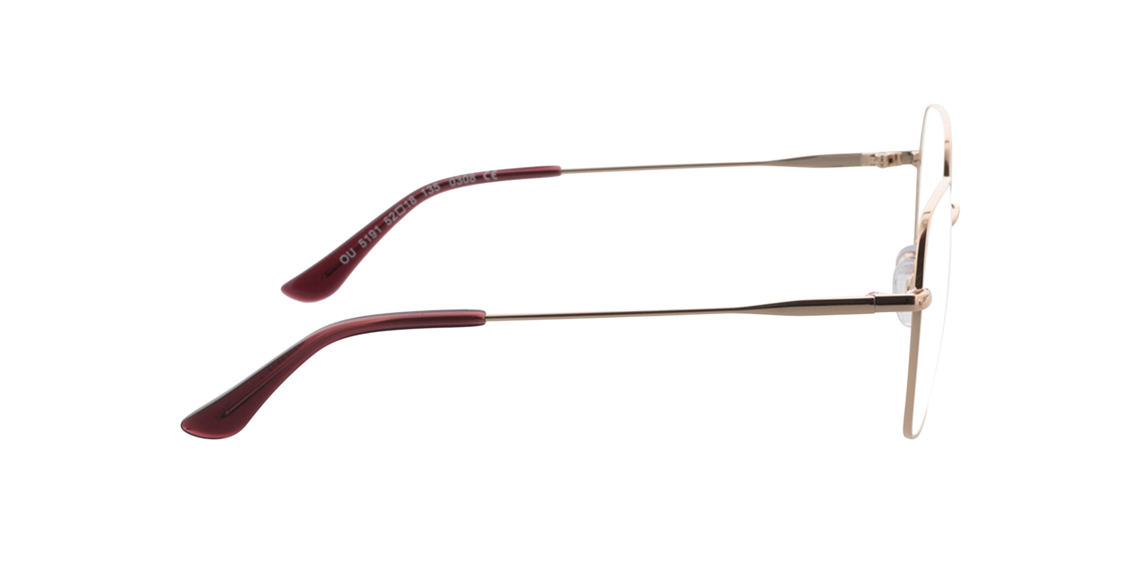 Claire Roze goud  &  paars MetaalEyeglass Frames van B24, Zijaanzicht