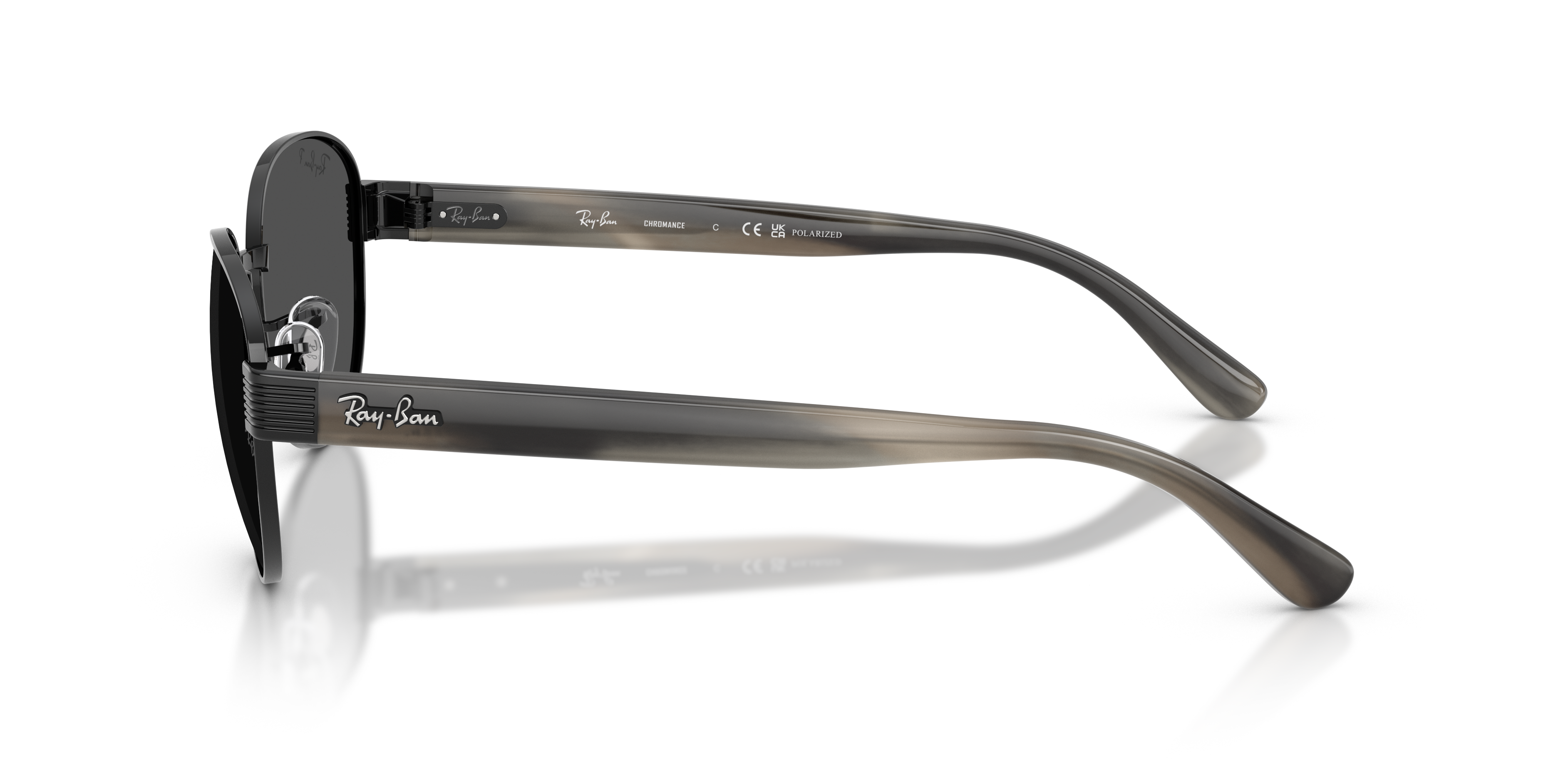 RB3766CH Schwarz MetallSunglass Frames von B24, Seitenansicht