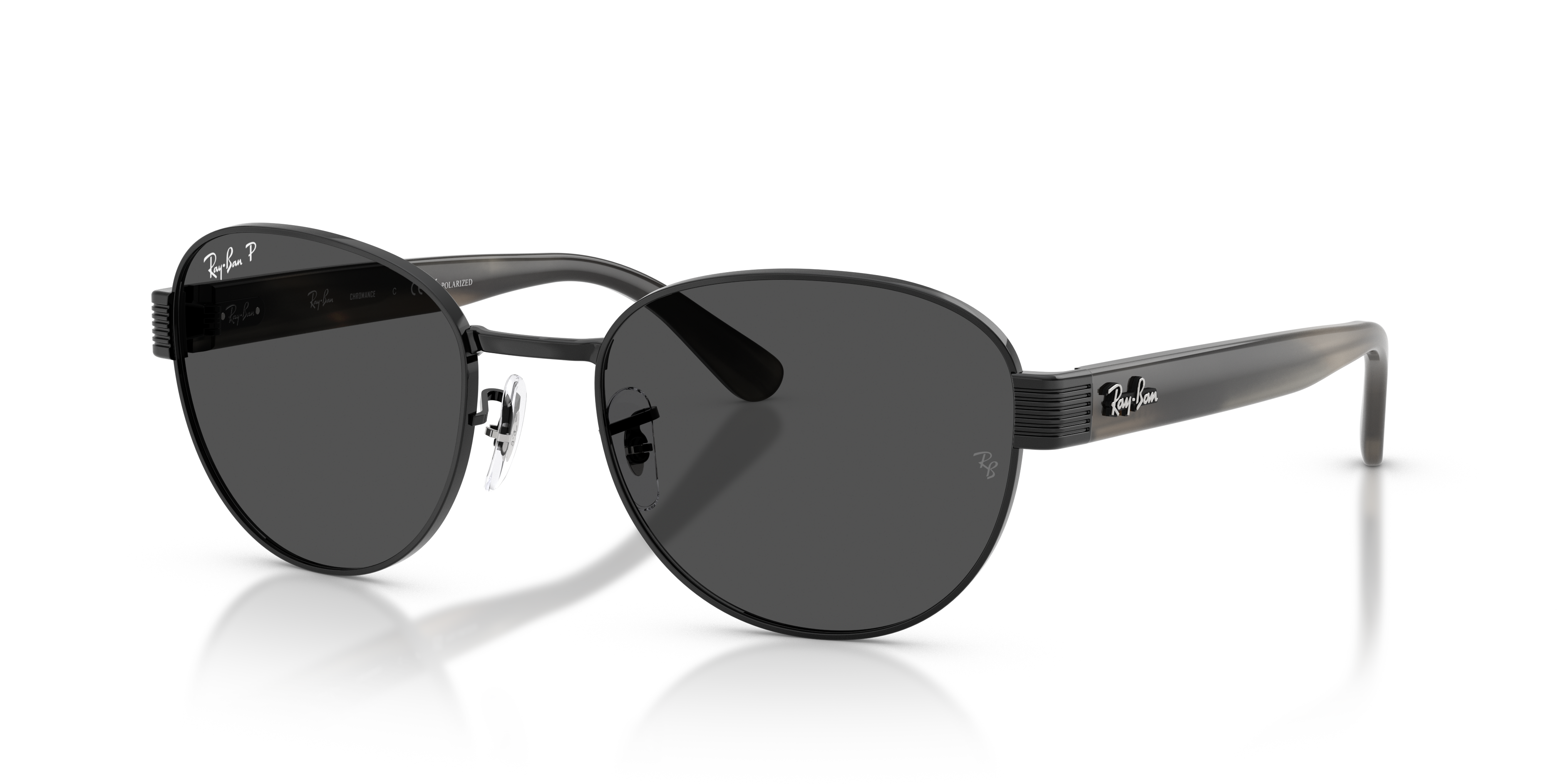 RB3766CH Schwarz MetallSunglass Frames von B24, Dreiviertelansicht