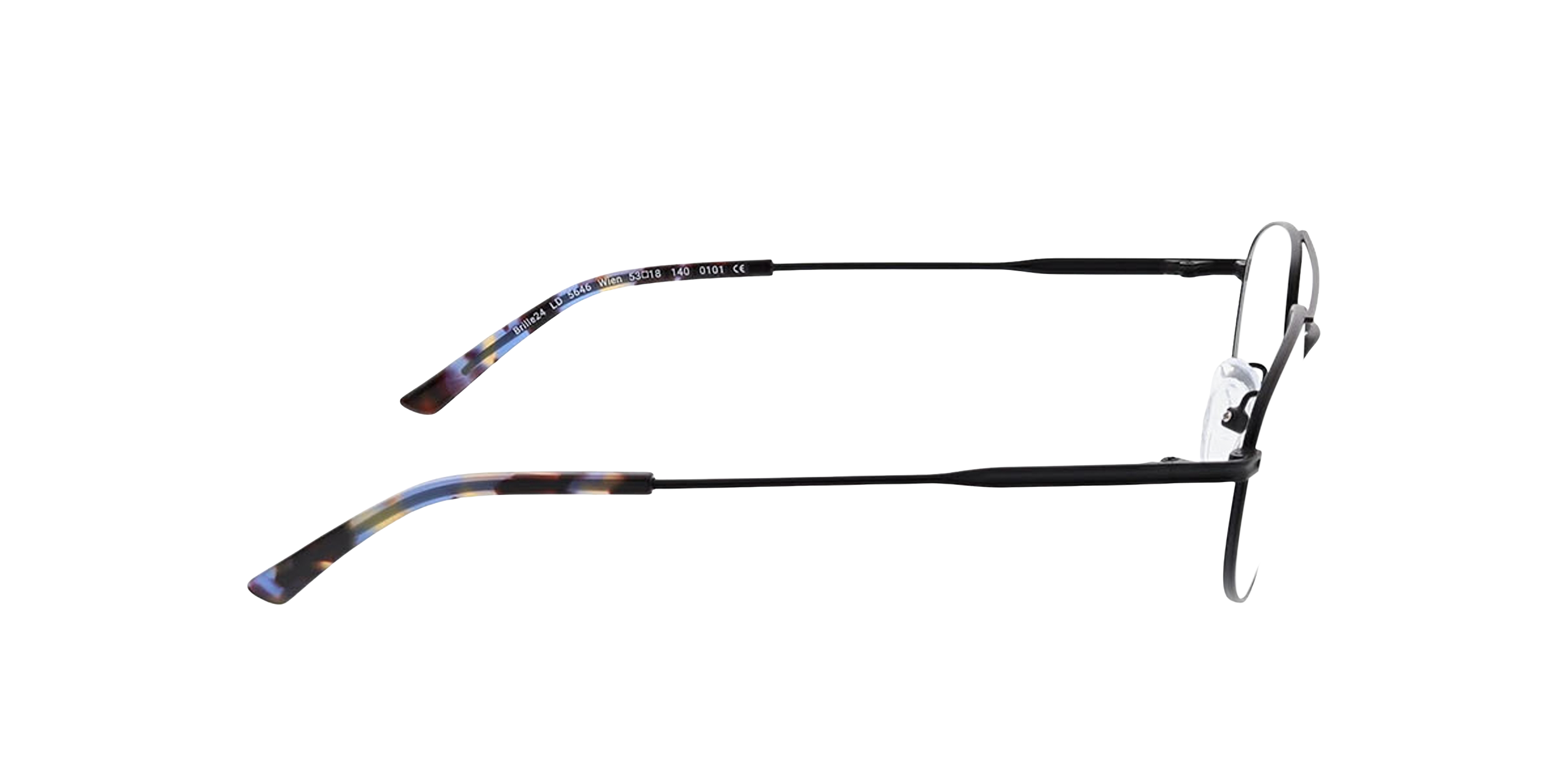 Wien Matt Black  &  Blue Havana MetallEyeglass Frames von B24, Seitenansicht