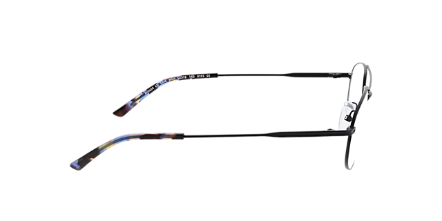 Wien Matzwart  &  blauw Havana MetaalEyeglass Frames van B24, Zijaanzicht