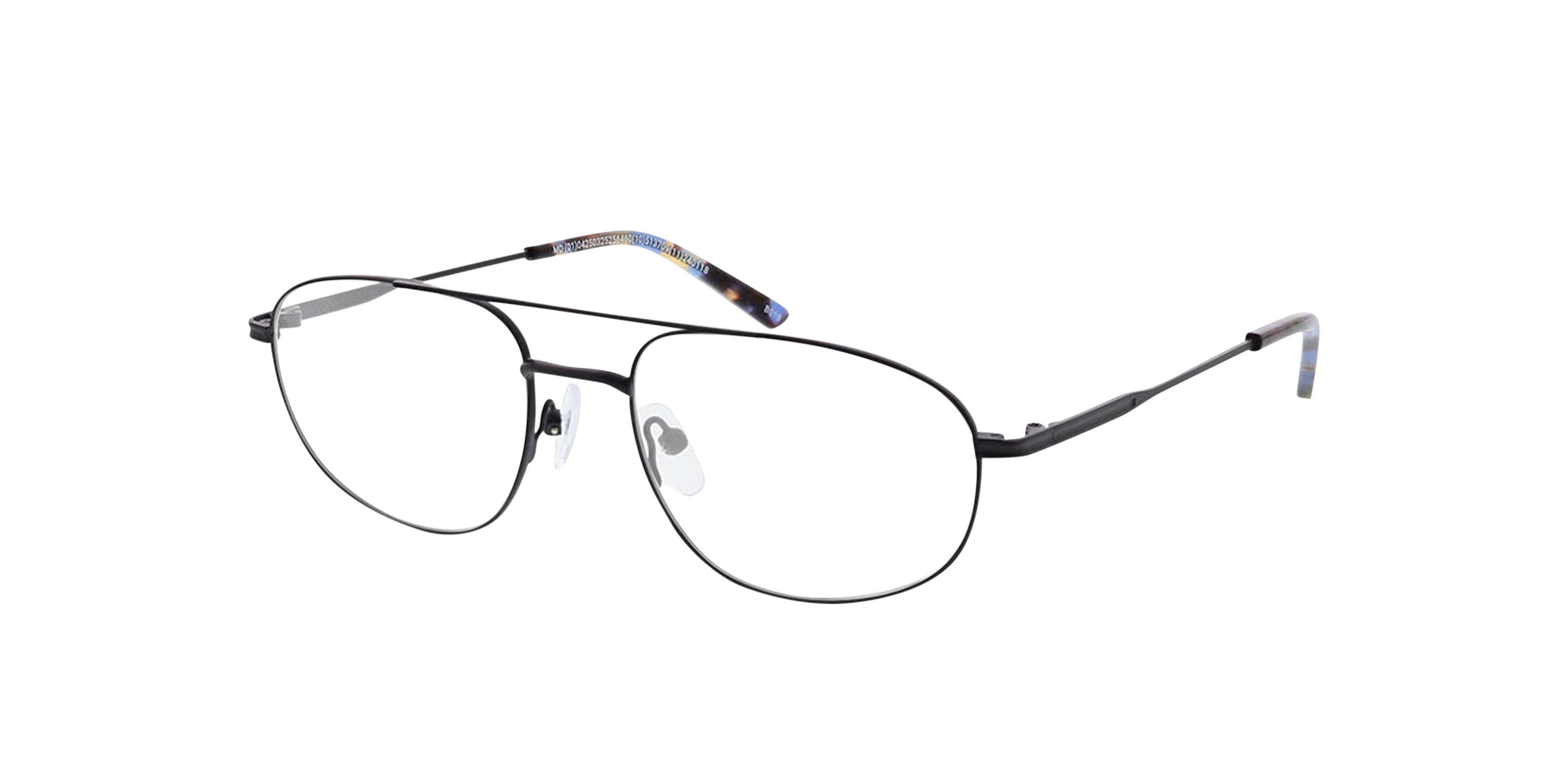 Wien Matt Black  &  Blue Havana MetallEyeglass Frames von B24, Dreiviertelansicht