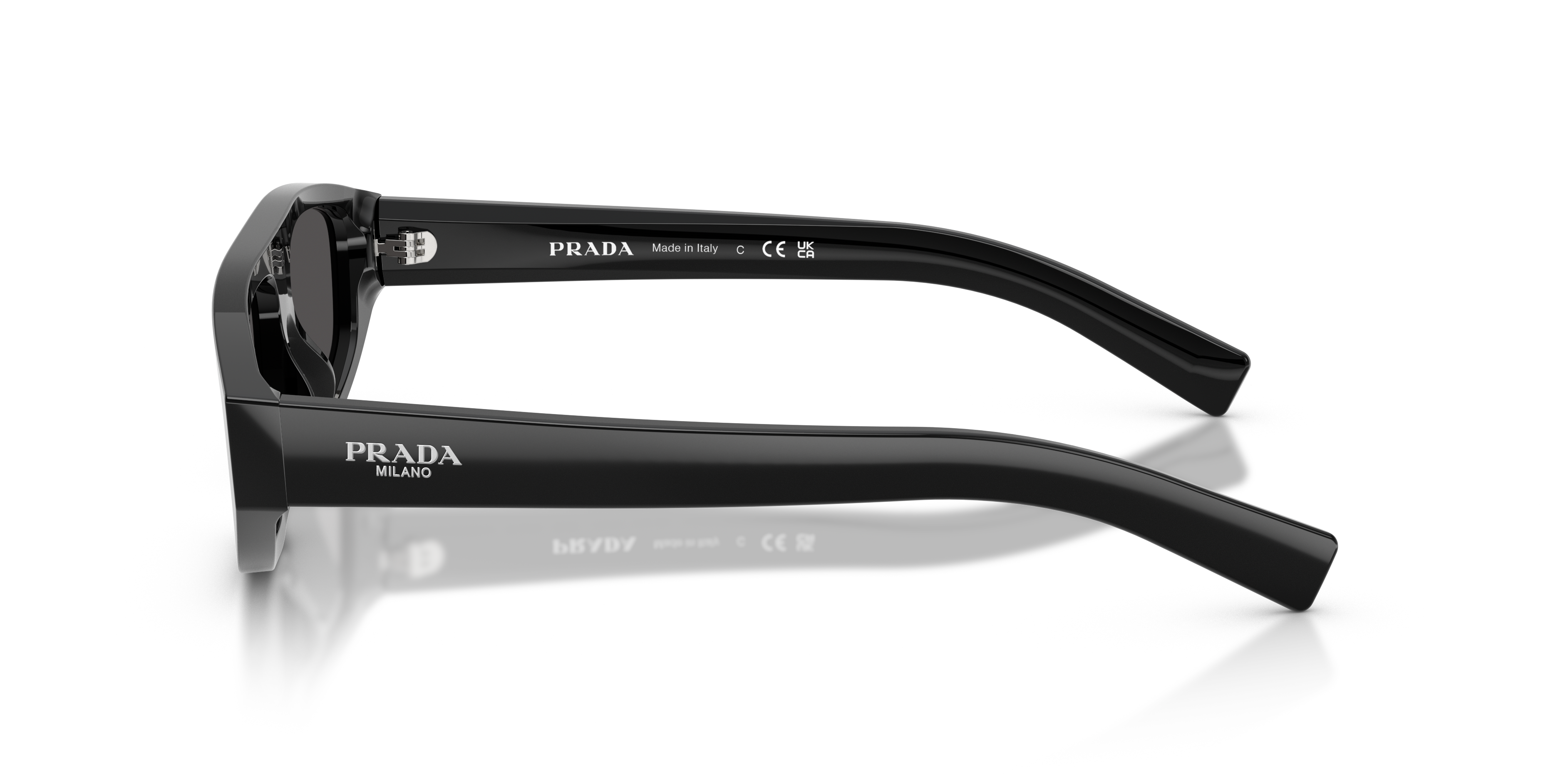 PR C02S Schwarz AcetatSunglass Frames von B24, Seitenansicht