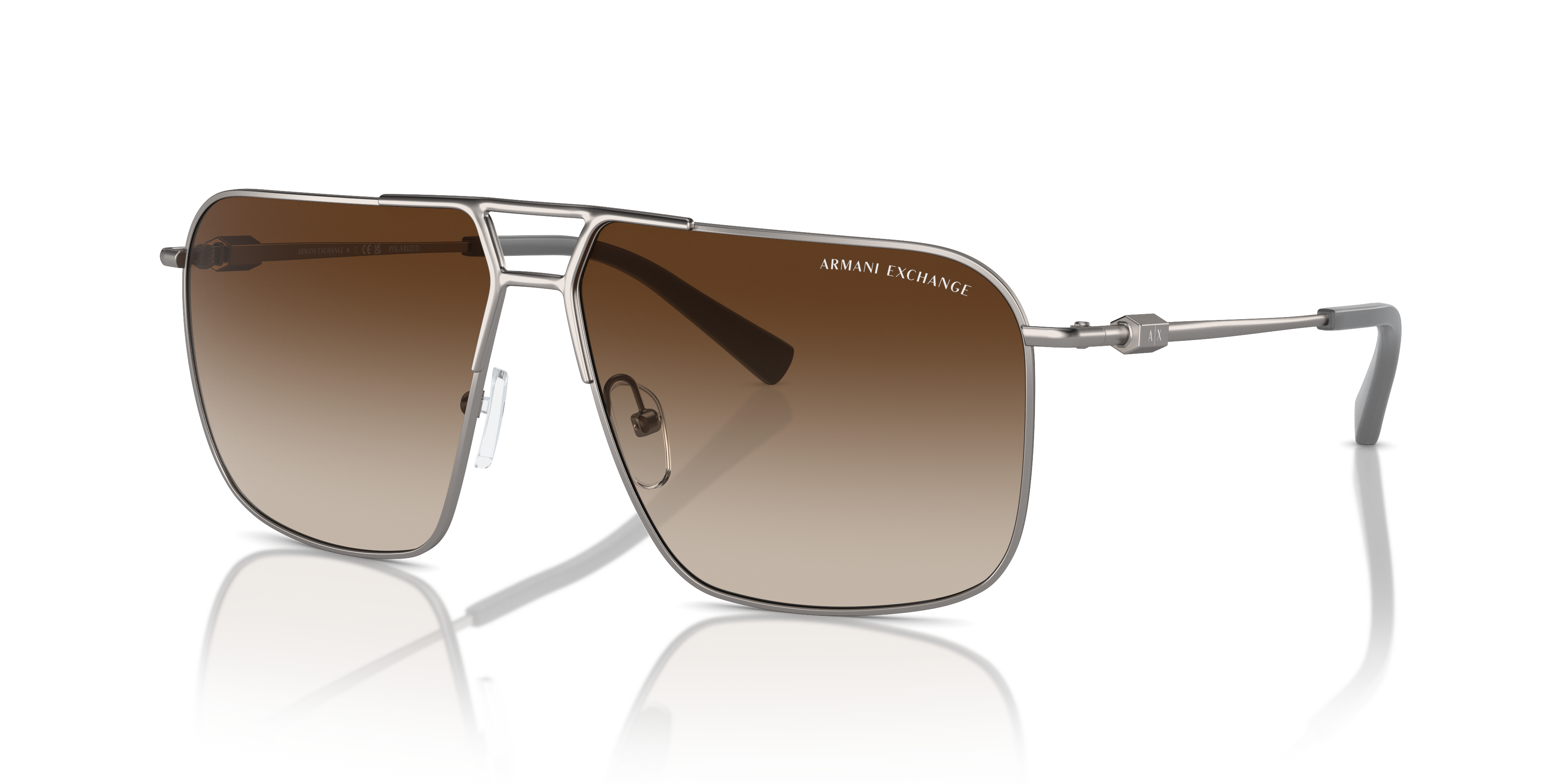 AX2050S Mat Staalgrijs MetaalSunglass Frames van B24, Hoekweergave