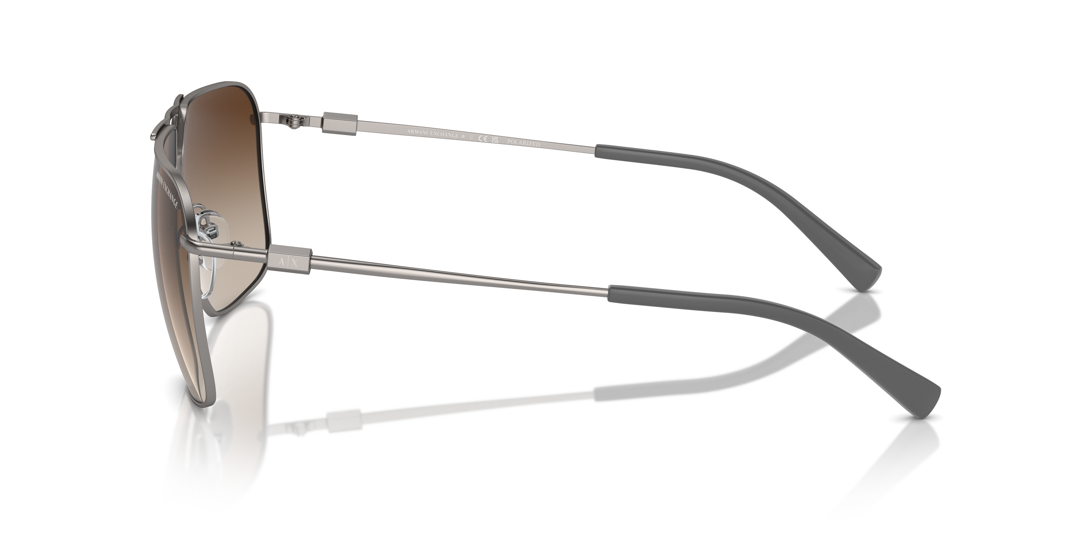 AX2050S Mat Staalgrijs MetaalSunglass Frames van B24, Zijaanzicht