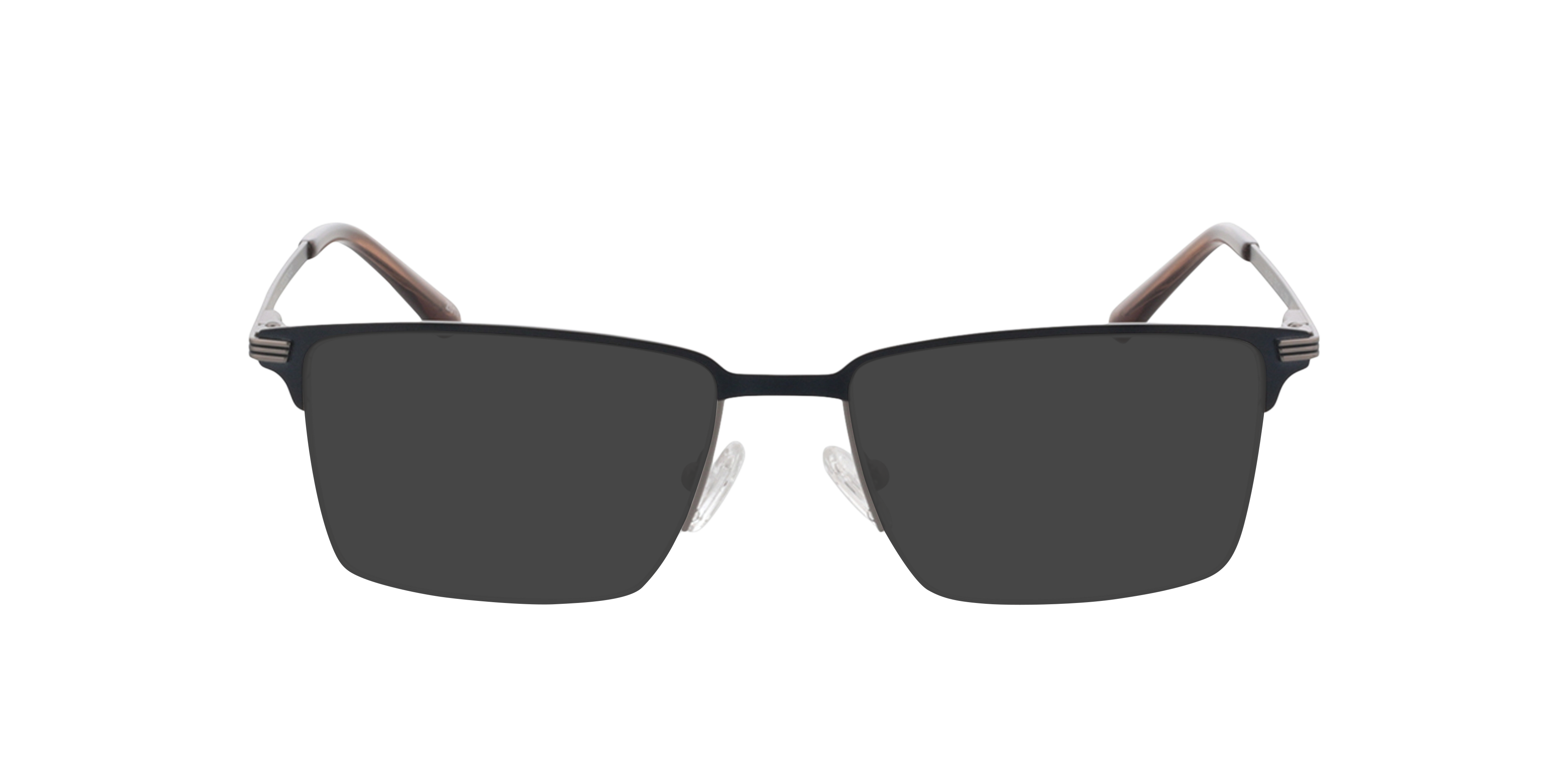 Ross Matzilver  &  blauw MetaalEyeglass Frames van B24, met getinte lenzen