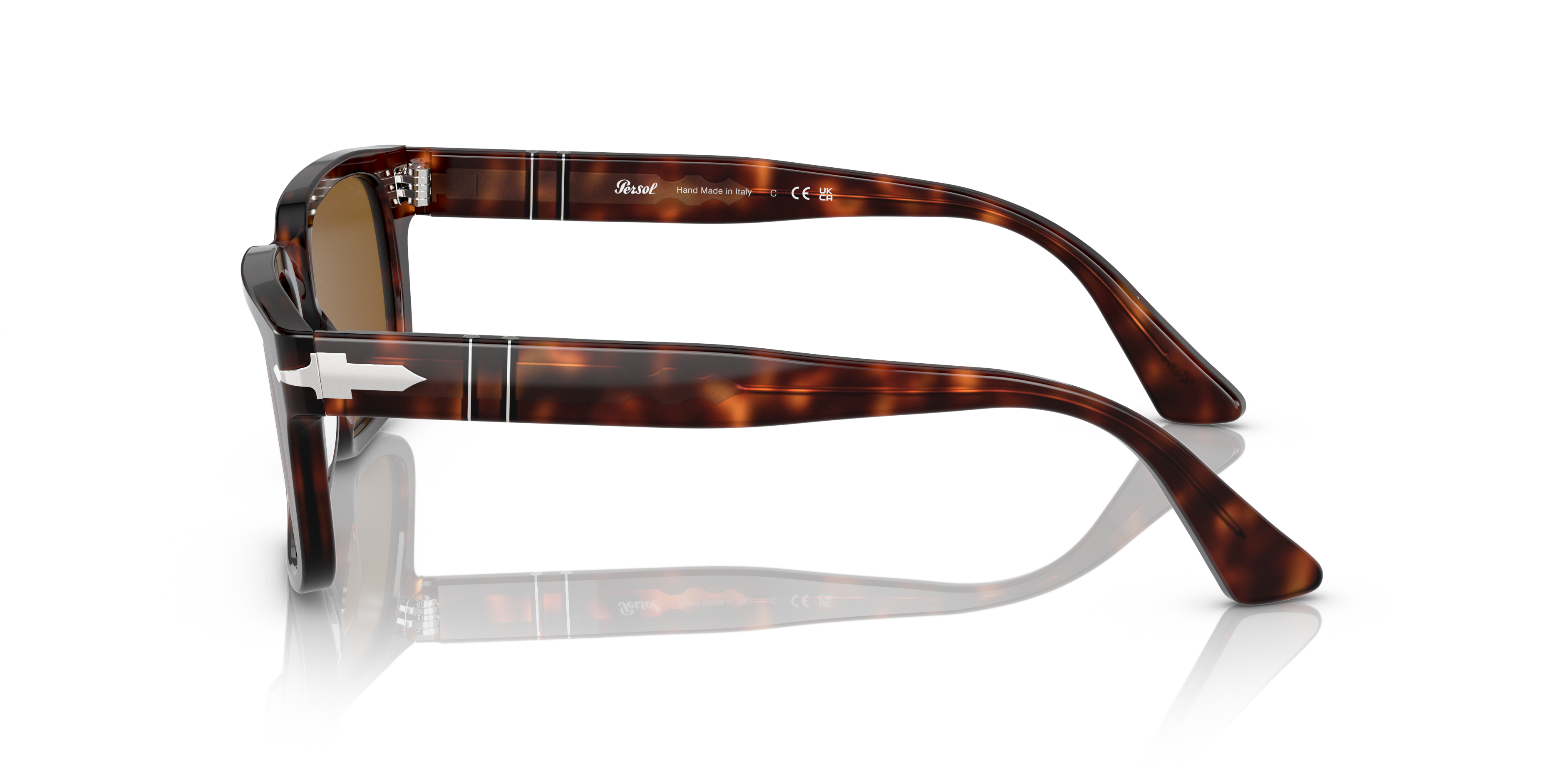 PO3272S Havana AcetaatSunglass Frames van B24, Zijaanzicht