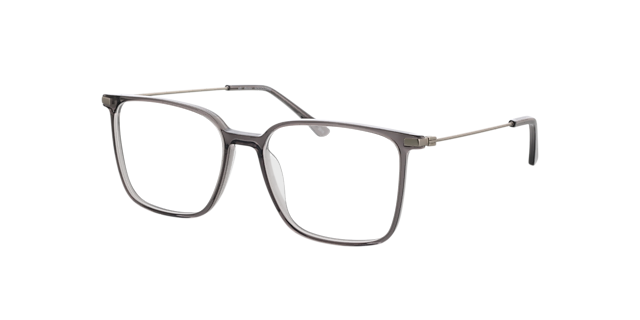 Barney Matt Silver & Crystal Grey AcetatEyeglass Frames von B24, Dreiviertelansicht