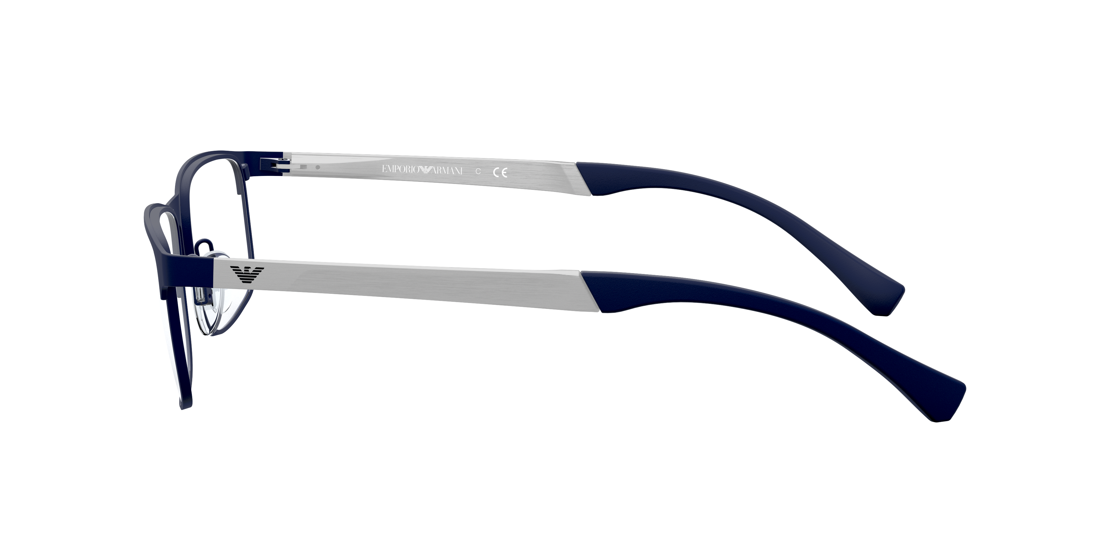 EA1112 Rubber blauw MetaalEyeglass Frames van B24, Zijaanzicht