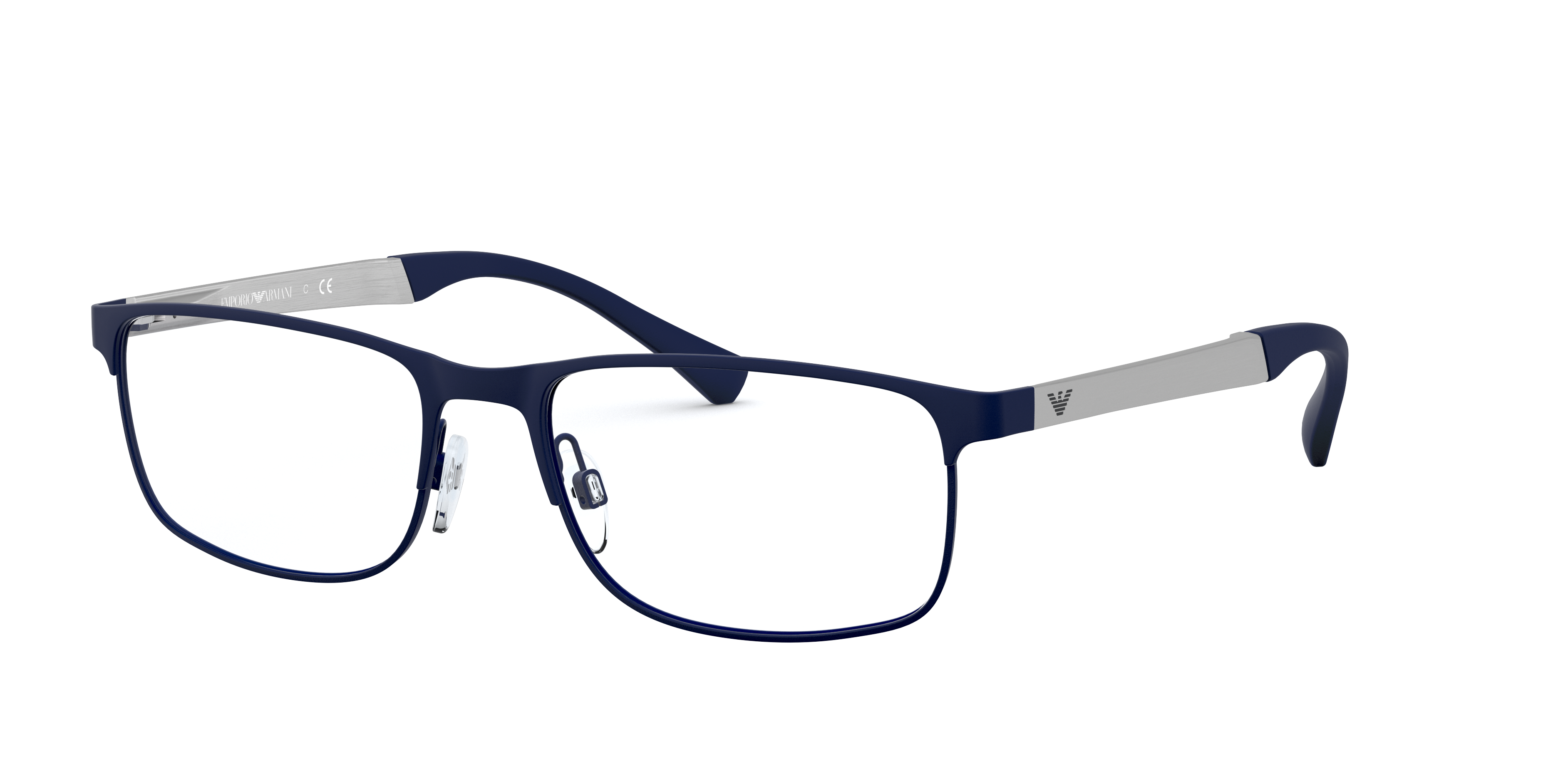 EA1112 Rubber blauw MetaalEyeglass Frames van B24, Hoekweergave