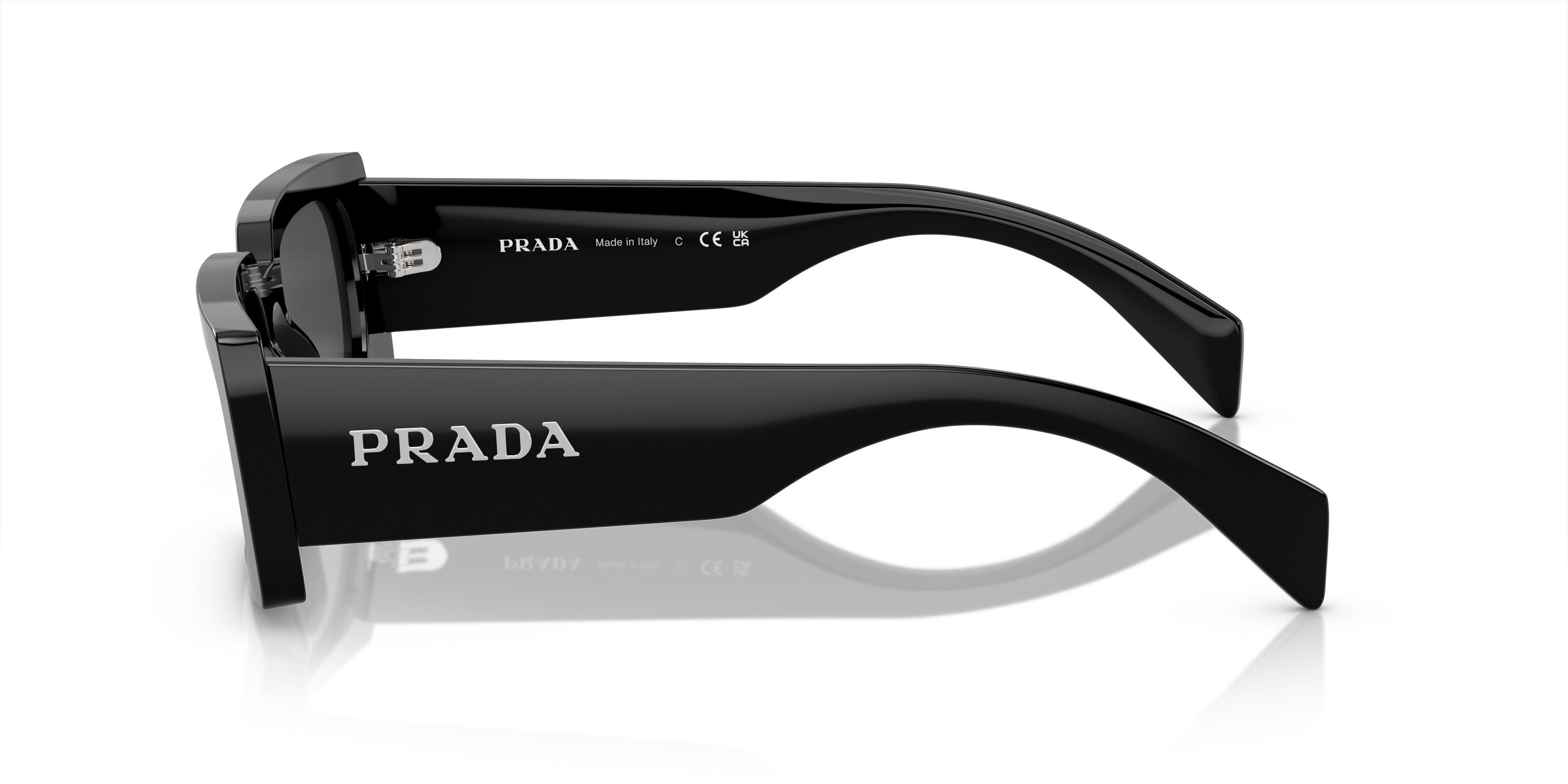 PR A07S Schwarz AcetatSunglass Frames von B24, Seitenansicht