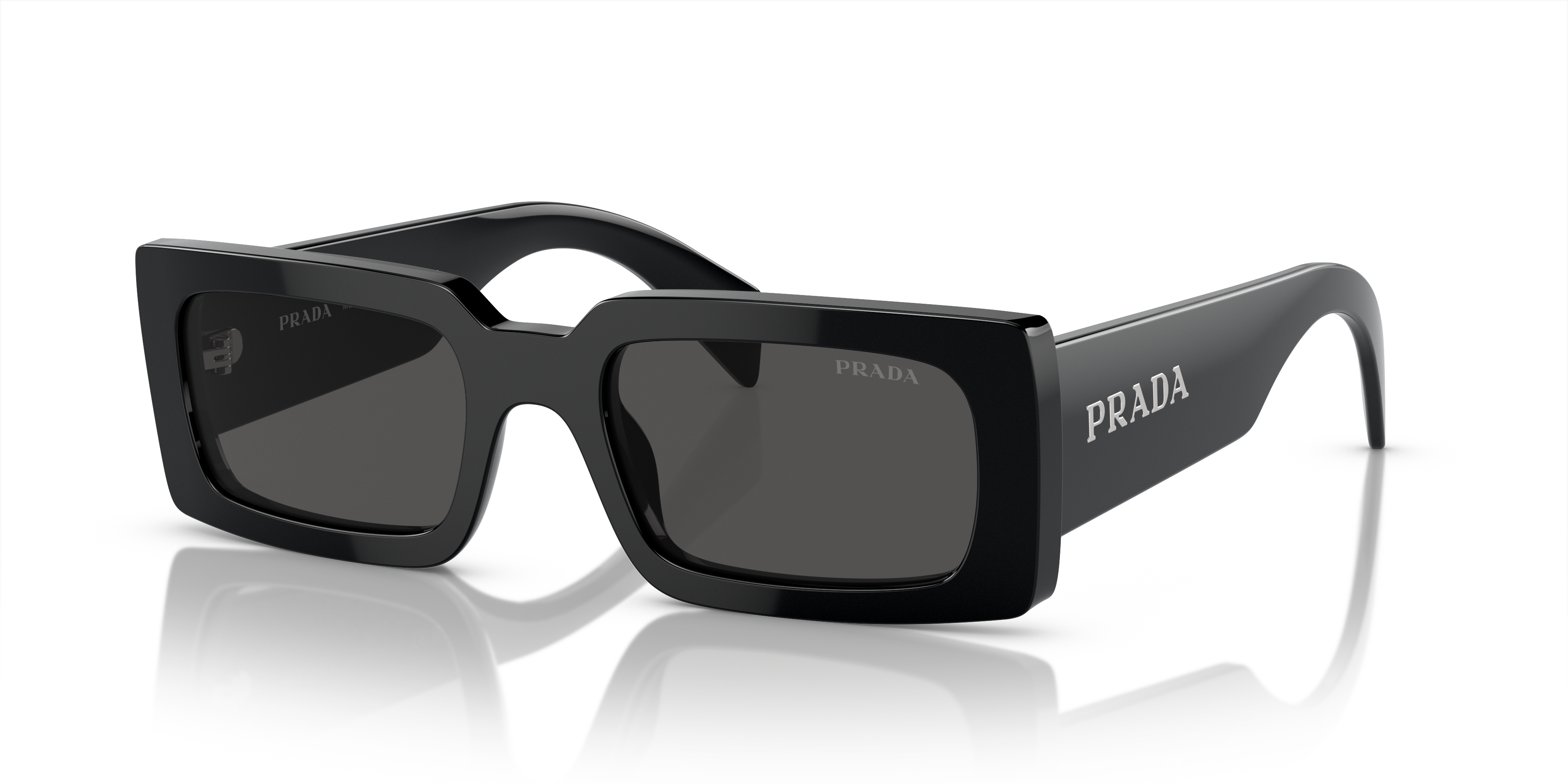 PR A07S Schwarz AcetatSunglass Frames von B24, Dreiviertelansicht