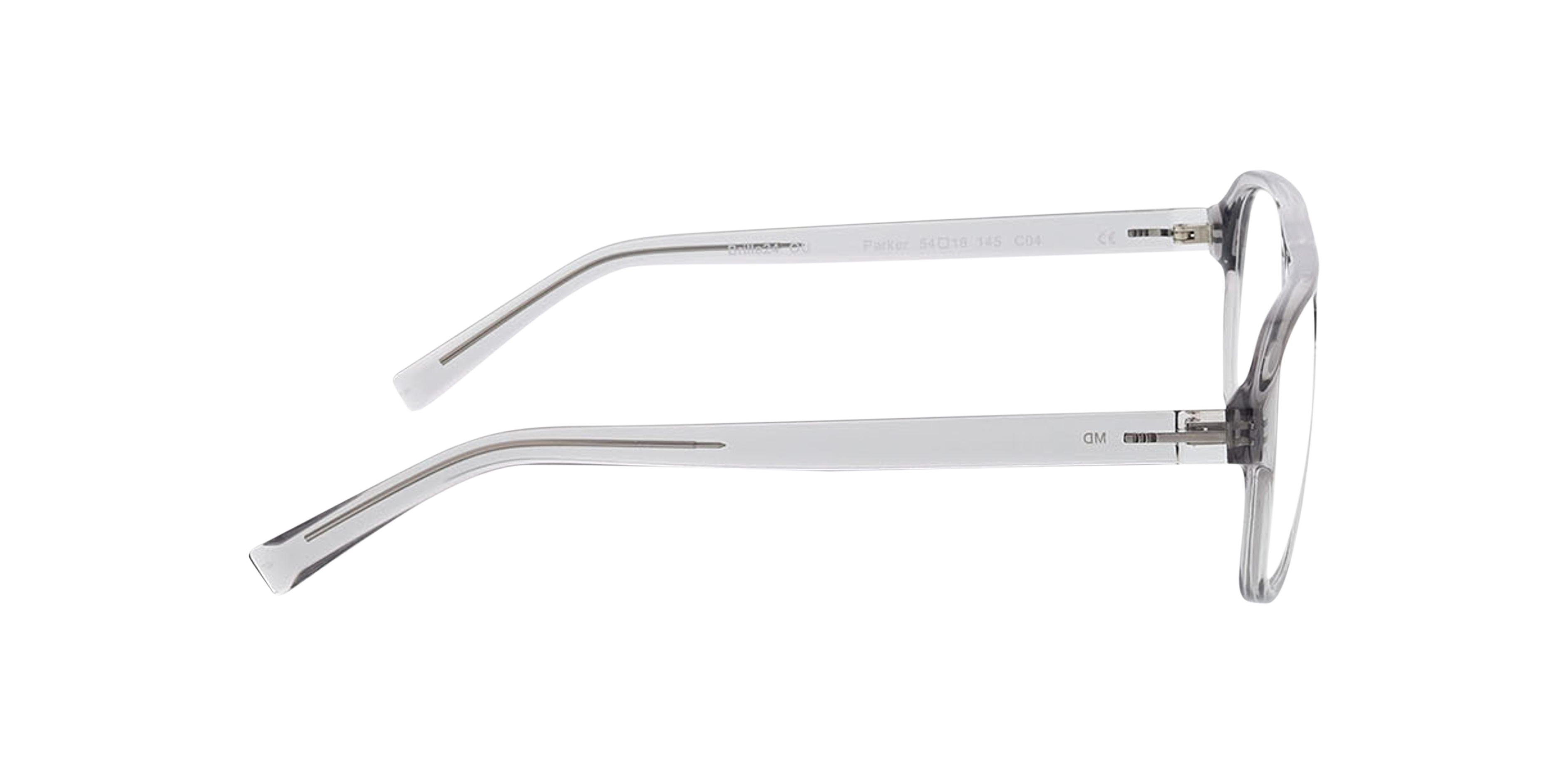 Parker Kristalgrijs KunststofEyeglass Frames van B24, Zijaanzicht
