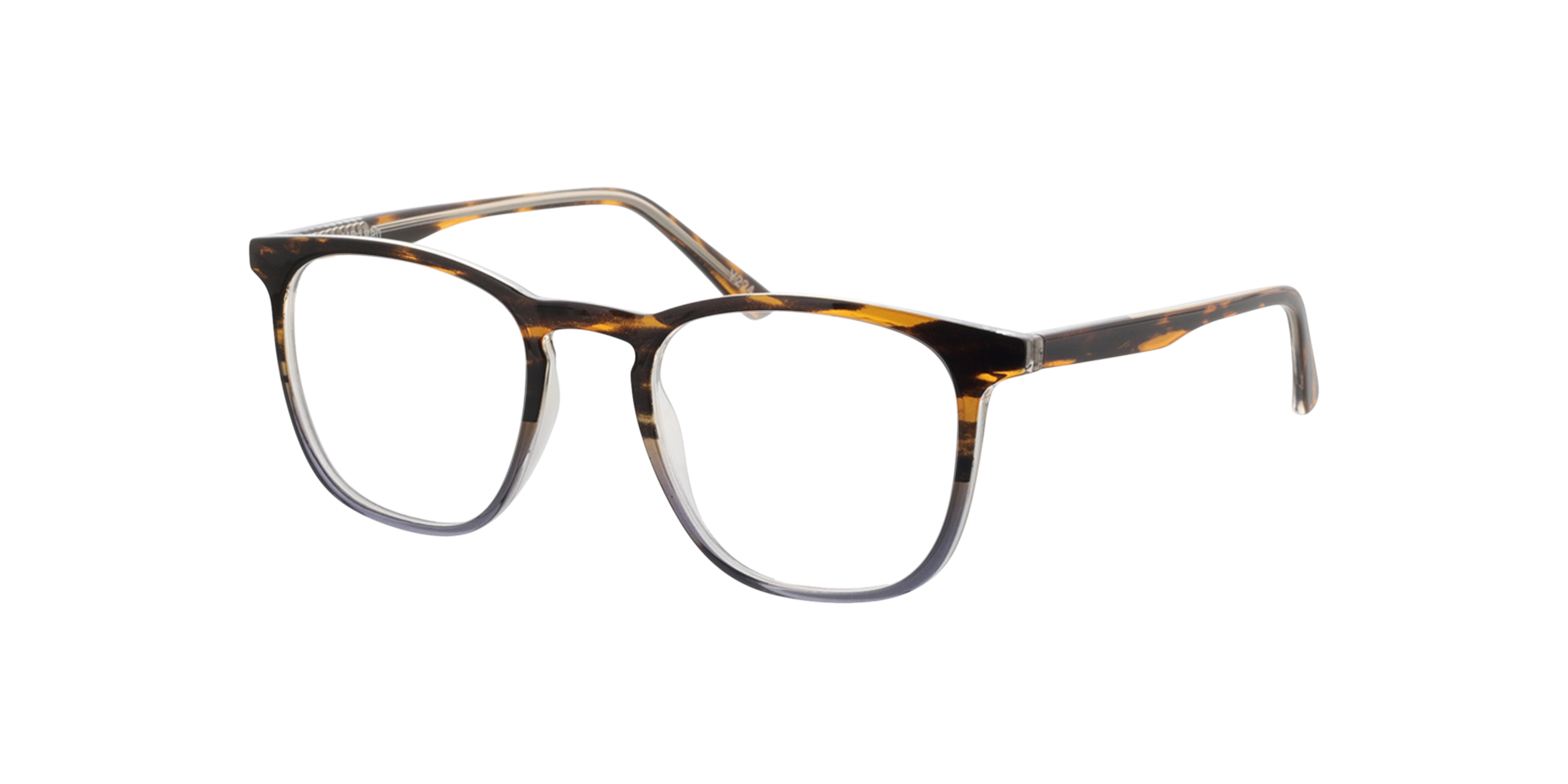 Utah Gradiënt Havana blauw  &  Havana AcetaatEyeglass Frames van B24, Hoekweergave