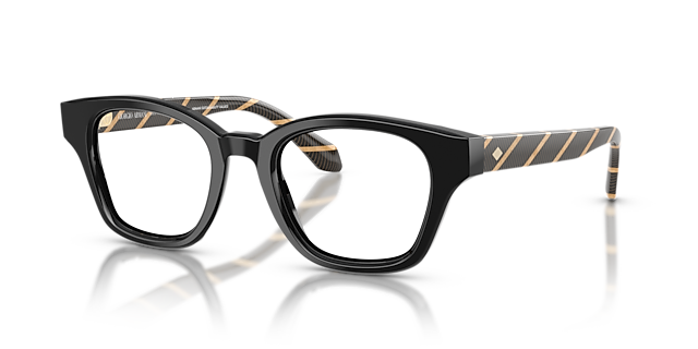 AR7274 Zwart AcetaatEyeglass Frames van B24, Hoekweergave