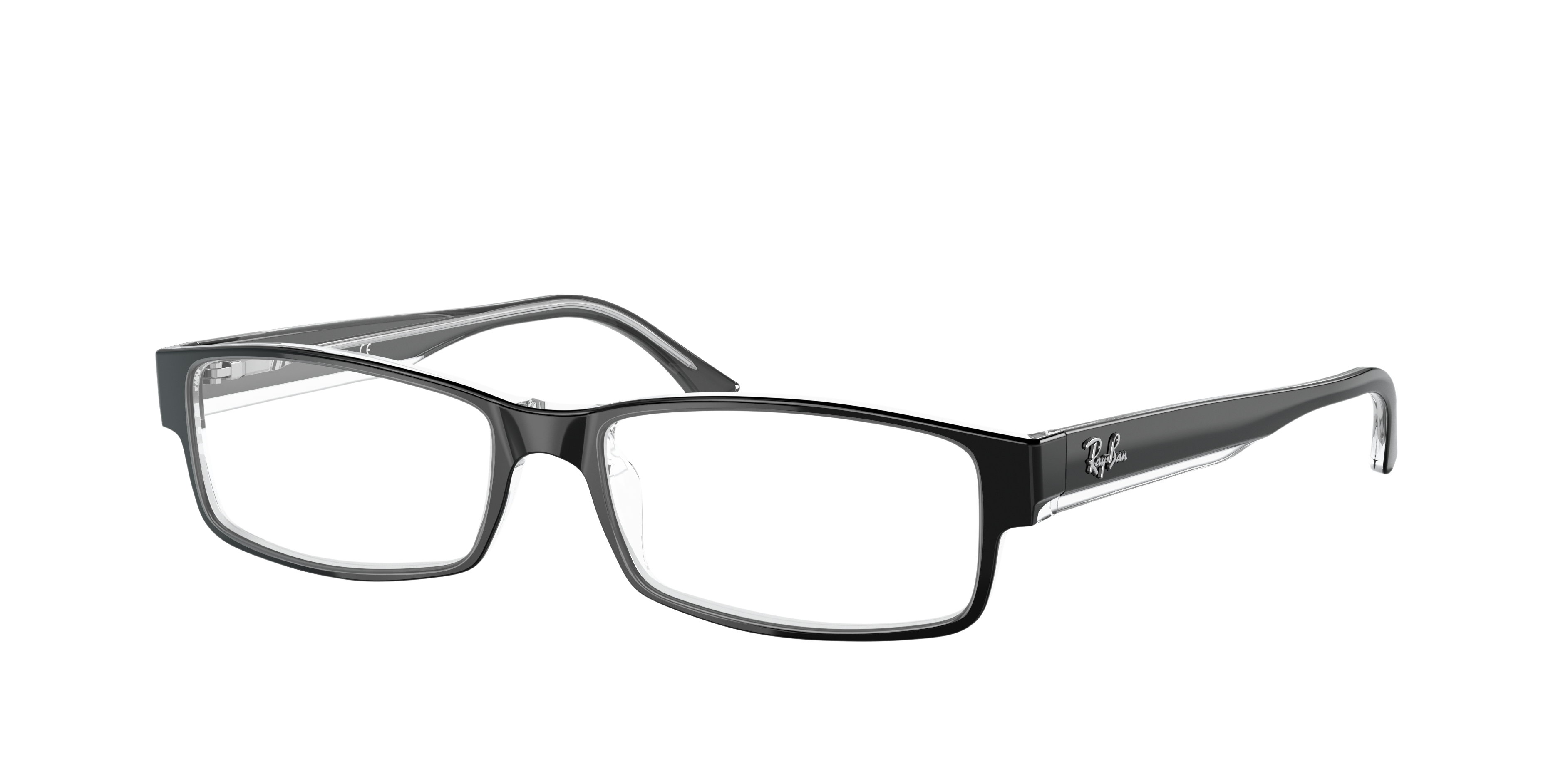 RB5114 Schwarz auf Transparent AcetatEyeglass Frames von B24, Dreiviertelansicht