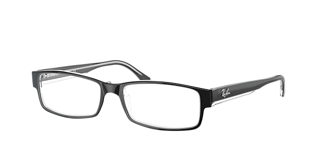 RB5114 Schwarz auf Transparent AcetatEyeglass Frames von B24, Dreiviertelansicht