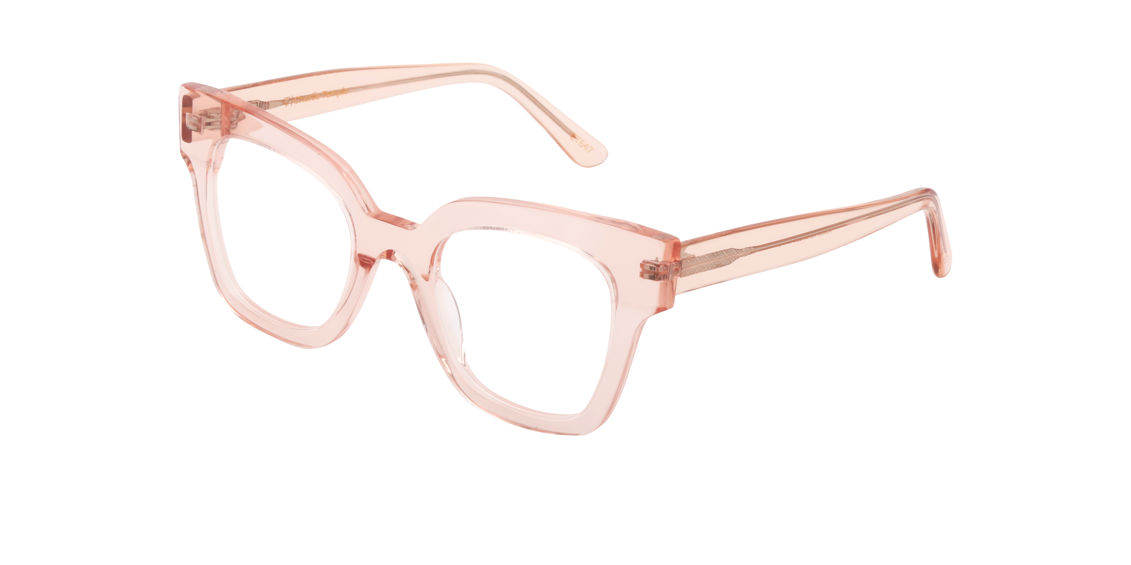 Venice CT Crystal Peach AcetaatEyeglass Frames van B24, Hoekweergave