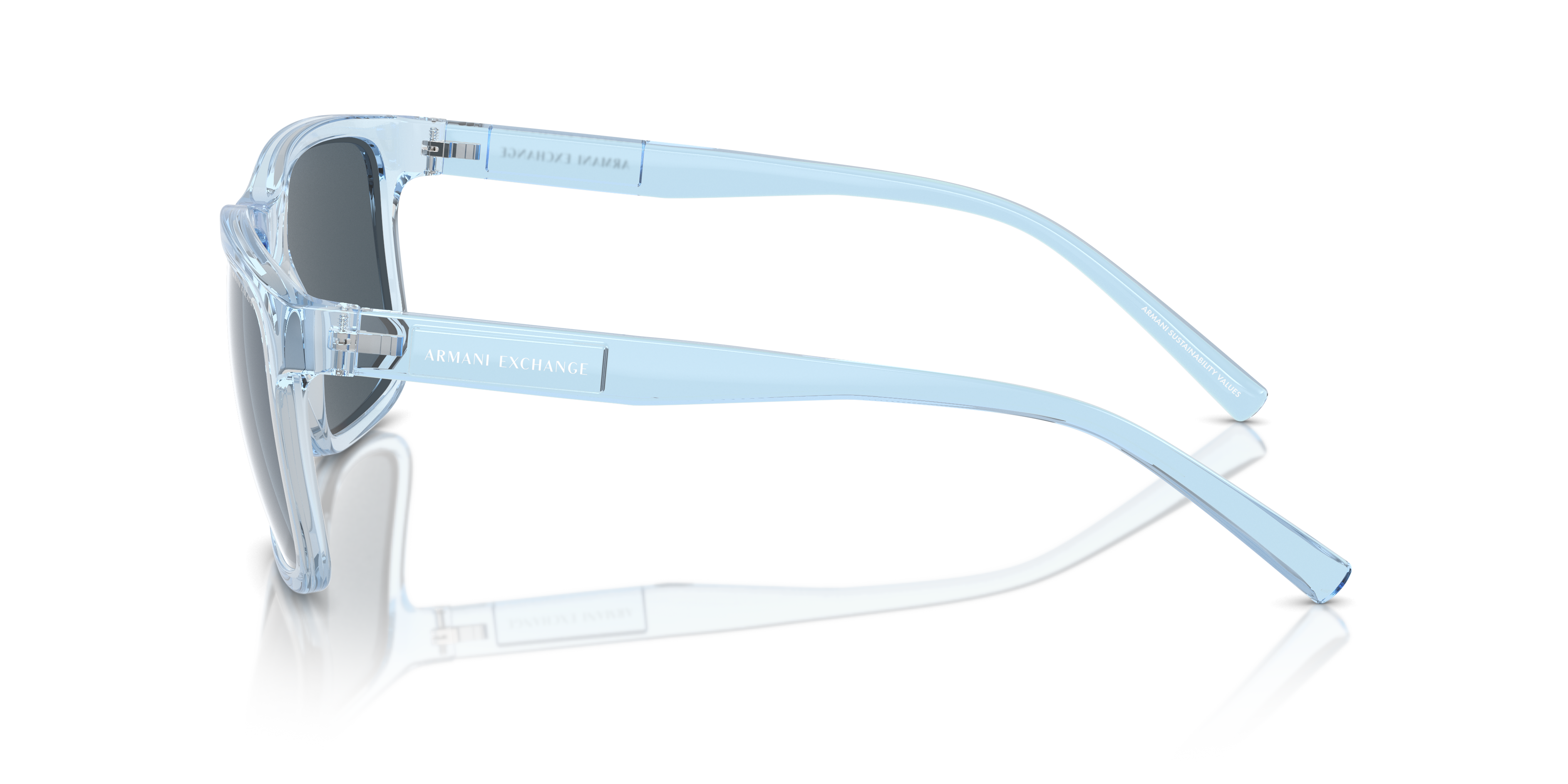 AX4145S Glänzendes transparentes Blau KunststoffSunglass Frames von B24, Seitenansicht