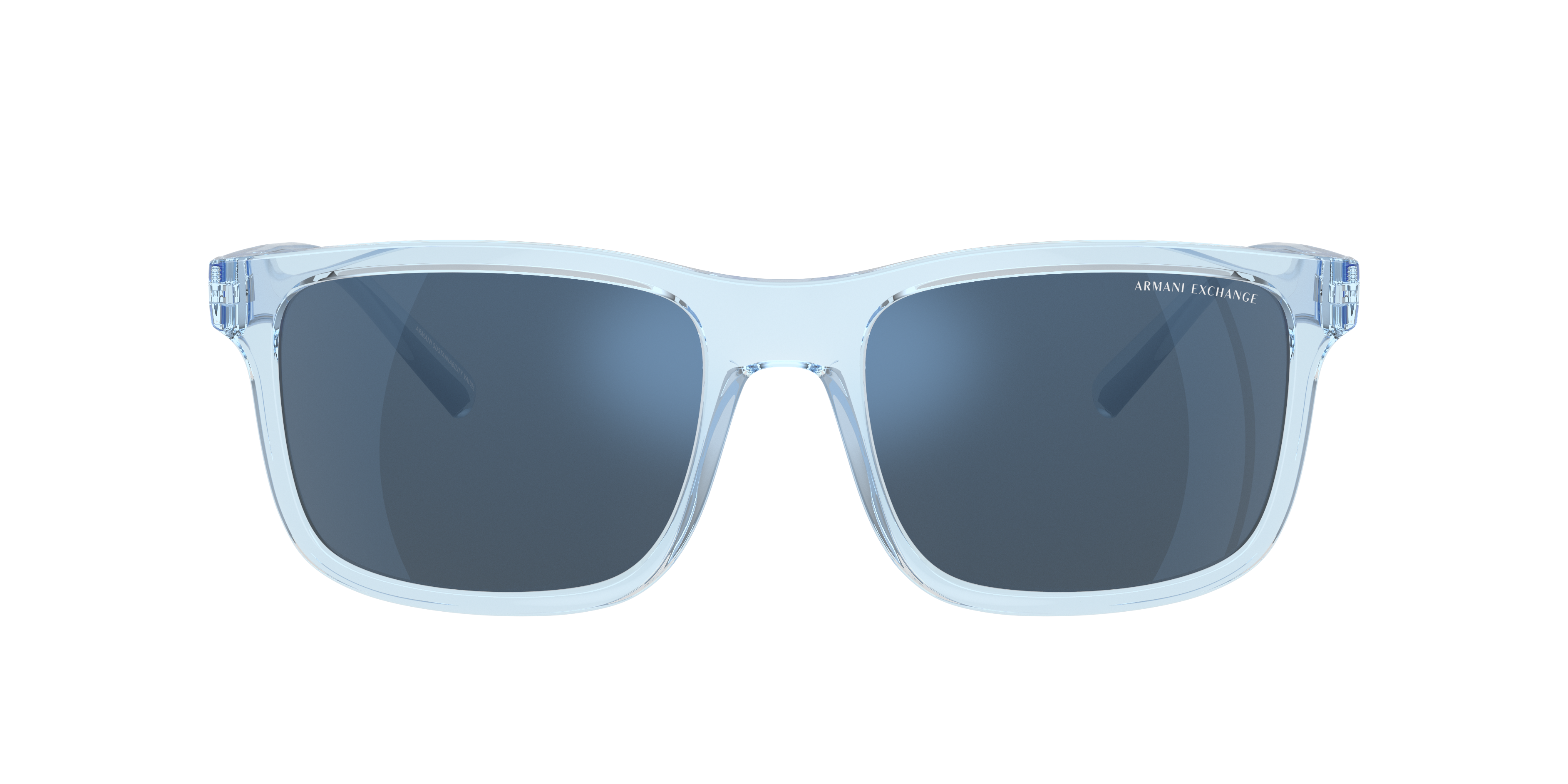 AX4145S Glänzendes transparentes Blau KunststoffSunglass Frames von B24, mit getönten Gläsern