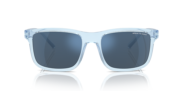 AX4145S Glänzendes transparentes Blau KunststoffSunglass Frames von B24, Vorderansicht