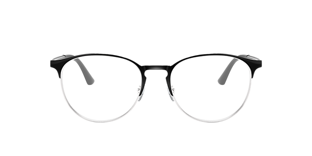 RB6375 Zwart op zilver MetaalEyeglass Frames van B24, Vooraanzicht