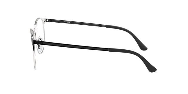 RB6375 Zwart op zilver MetaalEyeglass Frames van B24, Zijaanzicht