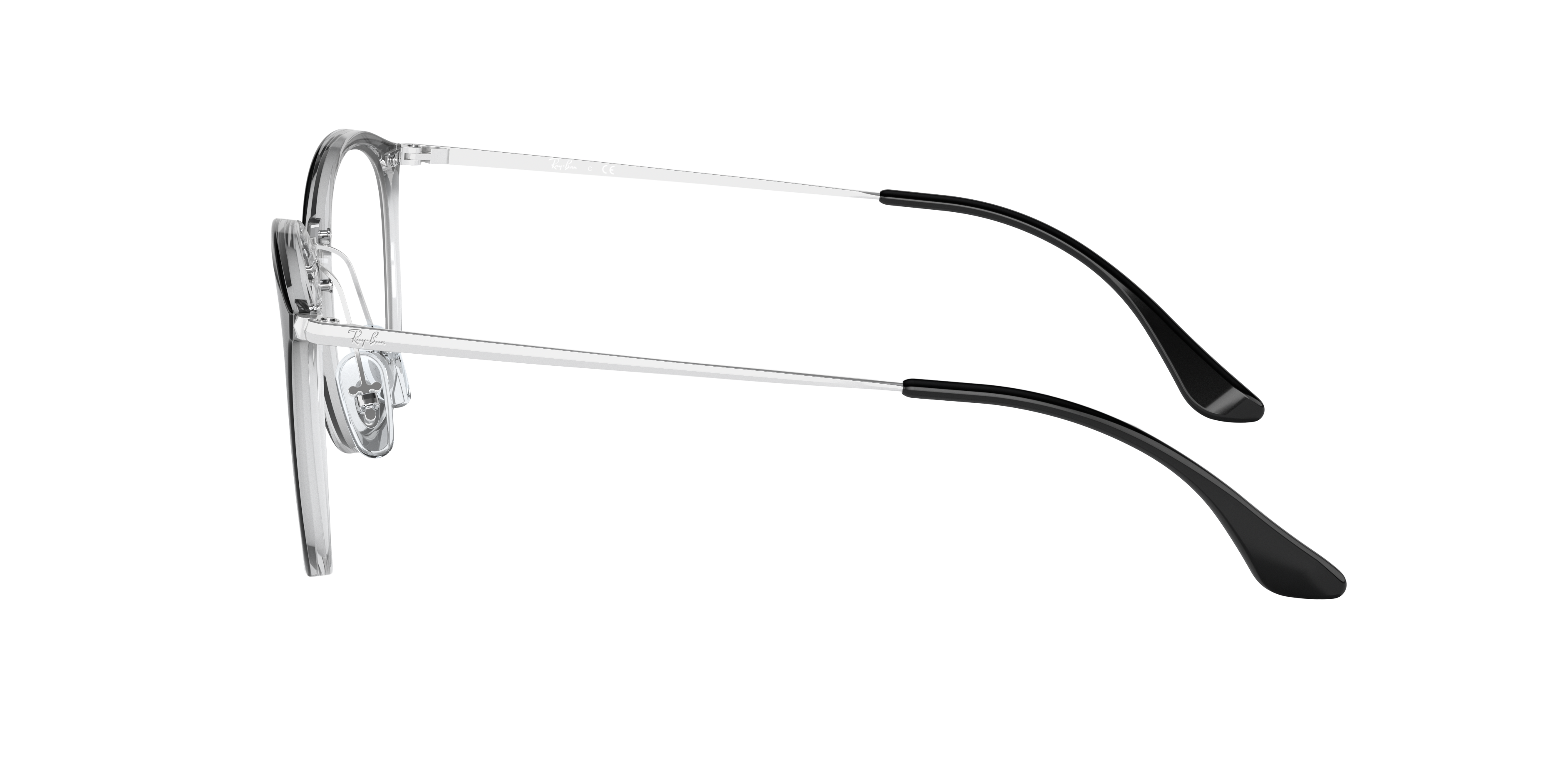 RB7140 Schwarz auf Transparent KunststoffEyeglass Frames von B24, Seitenansicht