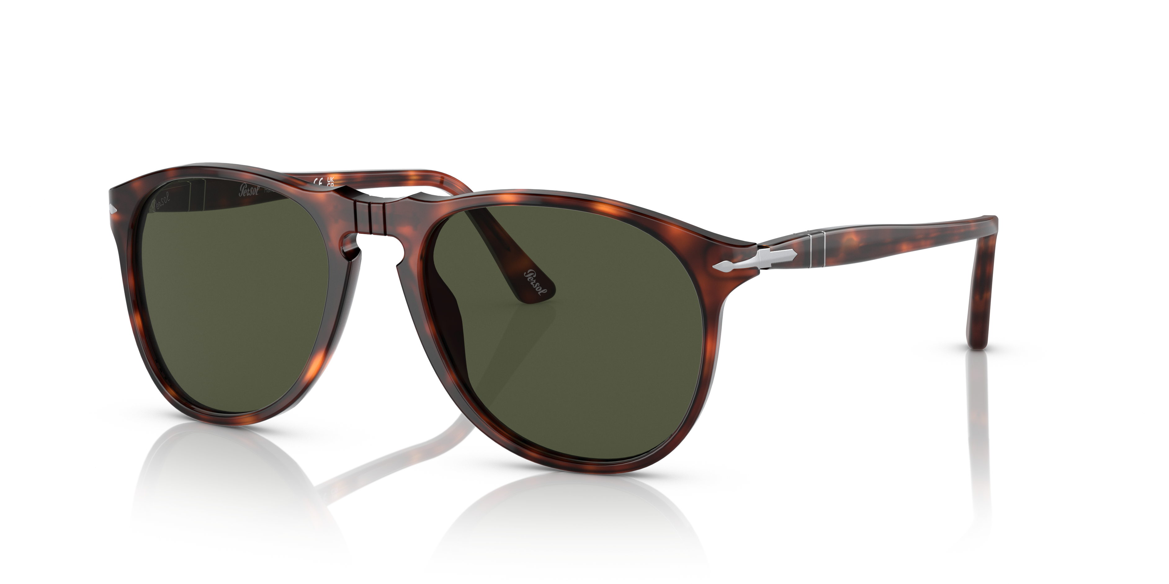 PO9649S Havana AcetaatSunglass Frames van B24, Hoekweergave
