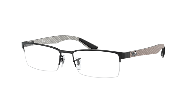 RB8412 Schwarz MetallEyeglass Frames von B24, Dreiviertelansicht