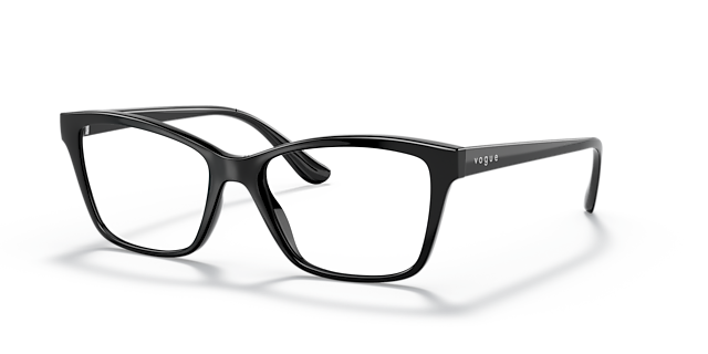 VO5420 Zwart KunststofEyeglass Frames van B24, Hoekweergave