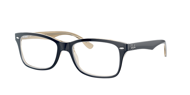 RB5228 Blau transparent AcetatEyeglass Frames von B24, Dreiviertelansicht