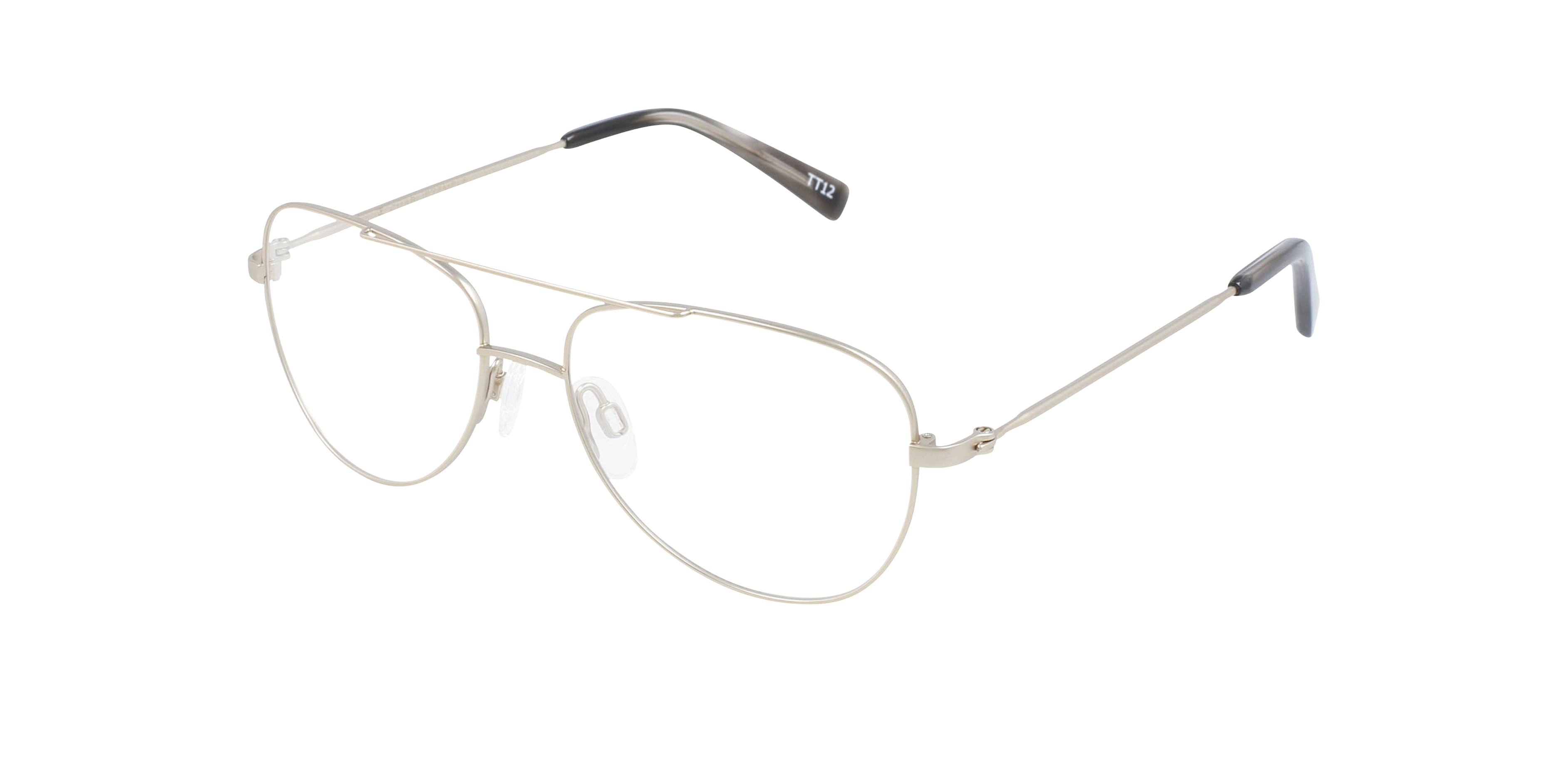 Goose Platinum Silver Titanium TitanEyeglass Frames von B24, Dreiviertelansicht