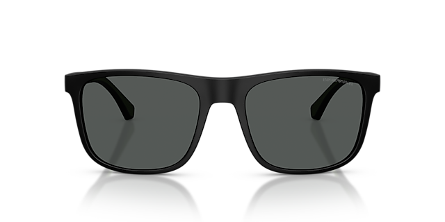 EA4129 Matzwart KunststofSunglass Frames van B24, Vooraanzicht