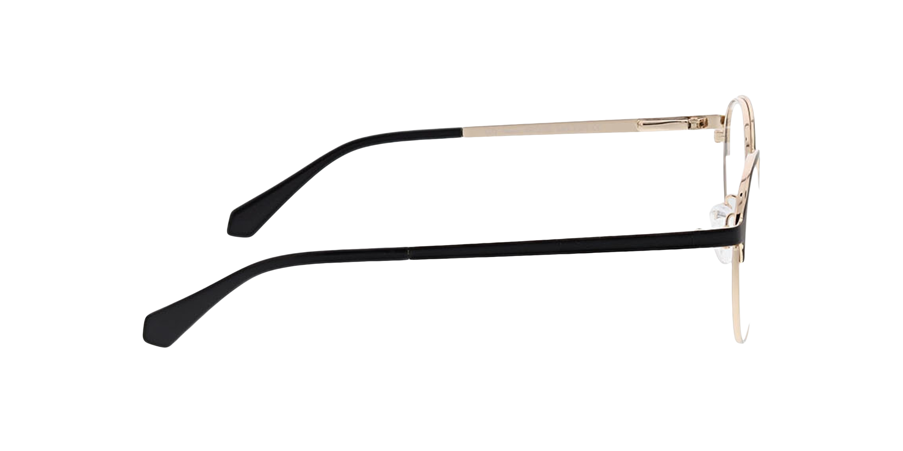 Neapel Matzwart  &  goud  &  zwart MetaalEyeglass Frames van B24, Zijaanzicht