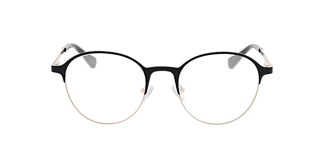 Neapel Matzwart  &  goud  &  zwart MetaalEyeglass Frames van B24, Vooraanzicht