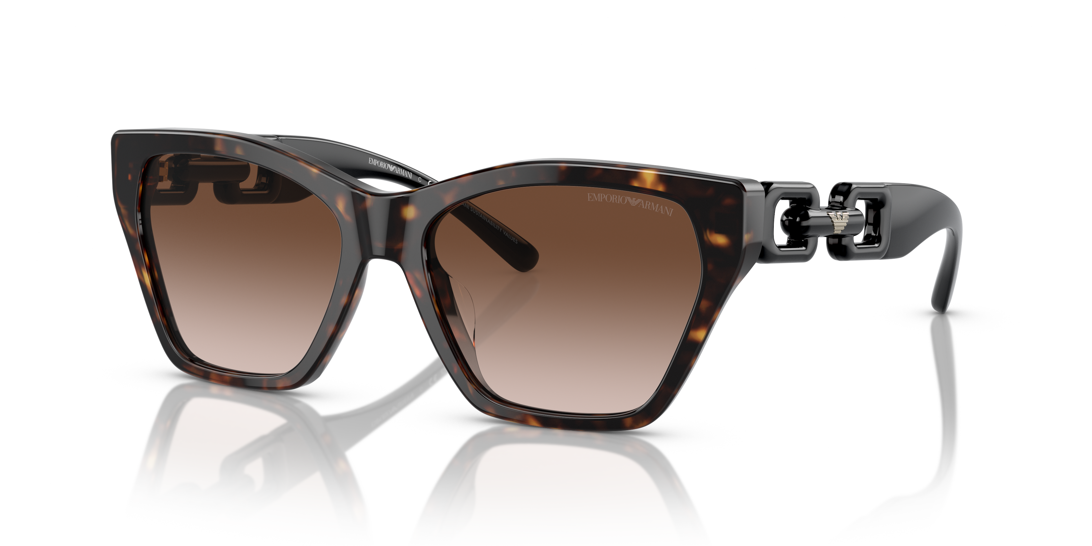 EA4203U Glanzend Havana AcetaatSunglass Frames van B24, Hoekweergave