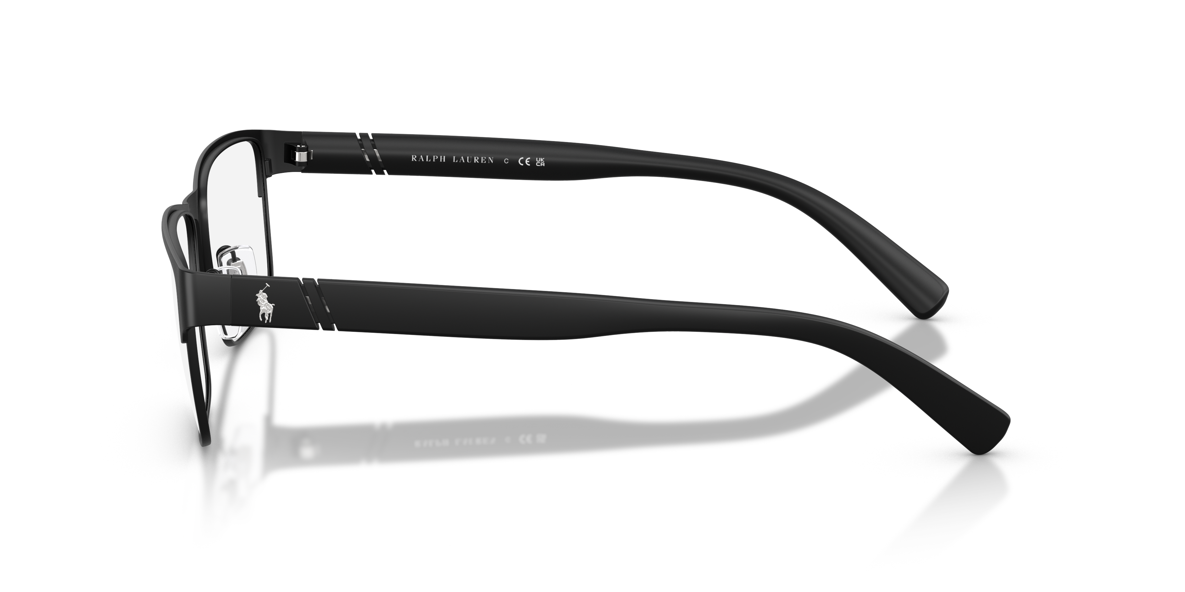 PH1175 Matt Schwarz MetallEyeglass Frames von B24, Seitenansicht