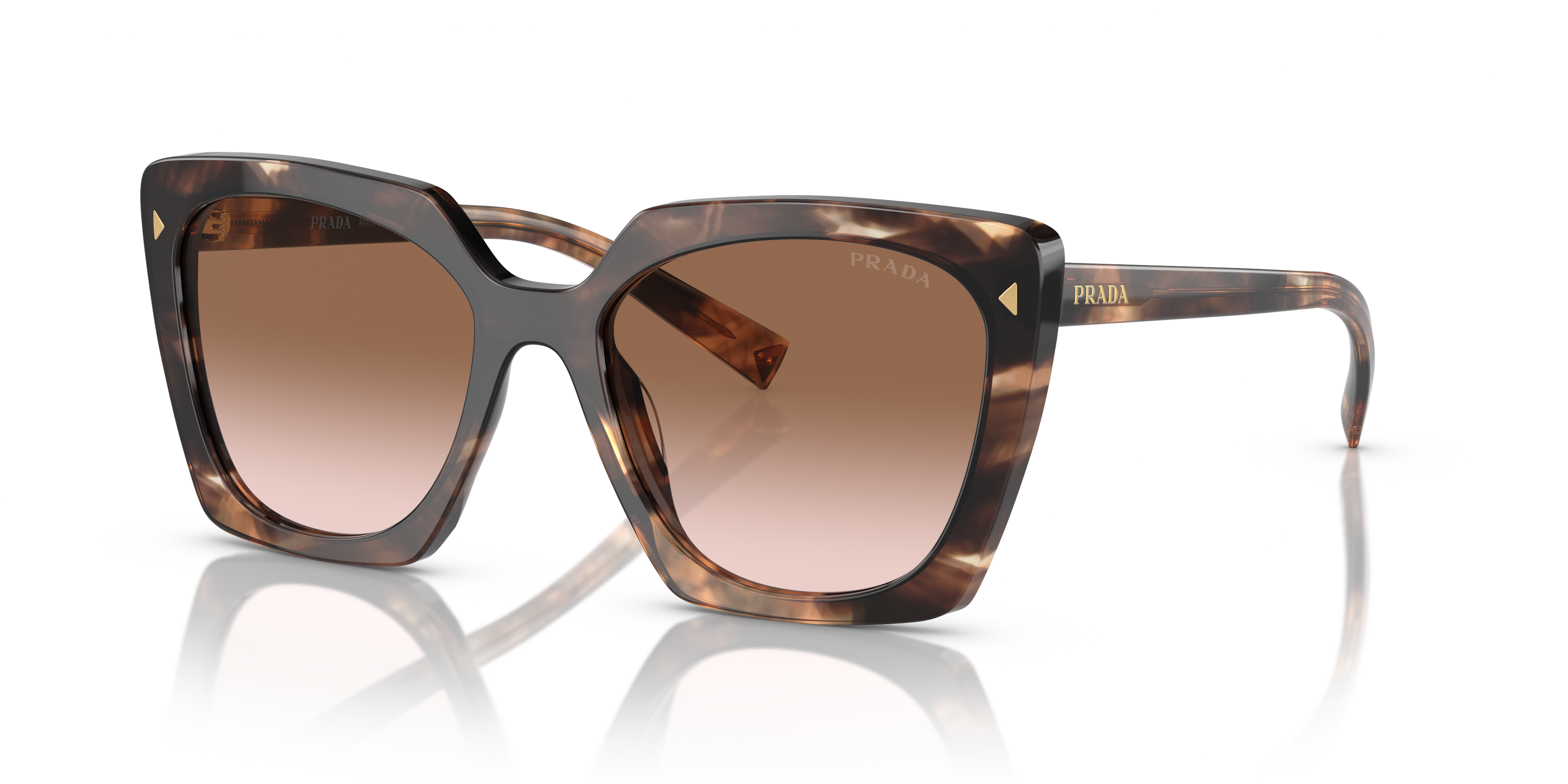 PR 23ZS Karamell Tortoise AcetatSunglass Frames von B24, Dreiviertelansicht