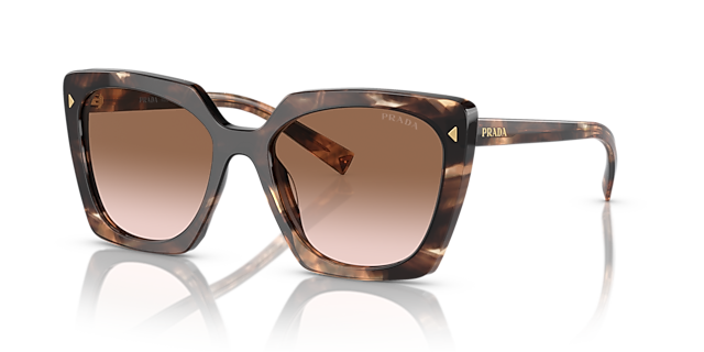 PR 23ZS Karamel Tortoise AcetaatSunglass Frames van B24, Hoekweergave