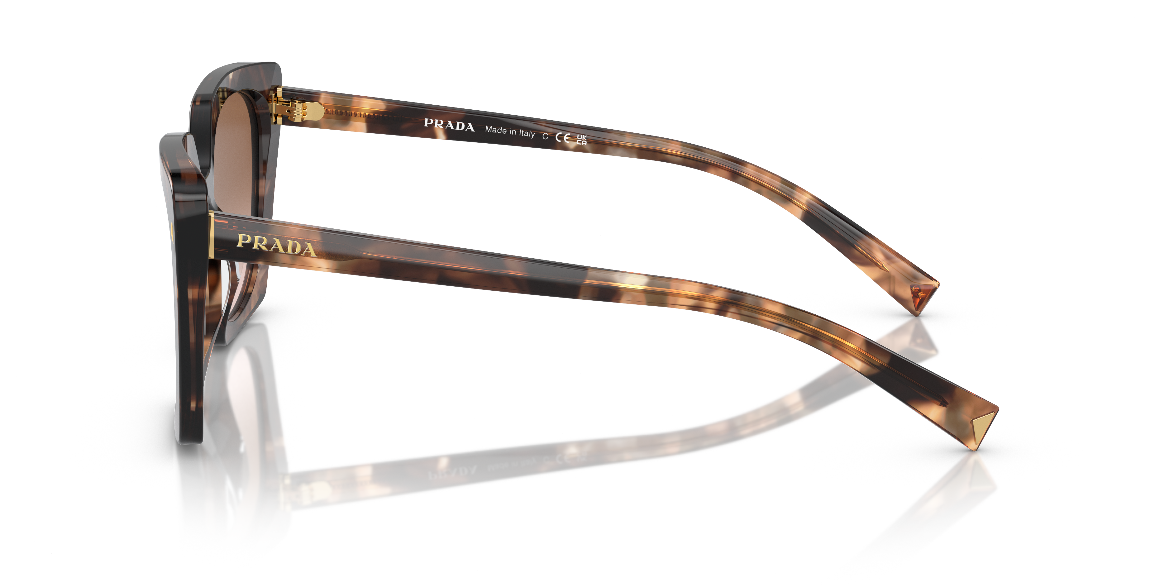 PR 23ZS Karamell Tortoise AcetatSunglass Frames von B24, Seitenansicht