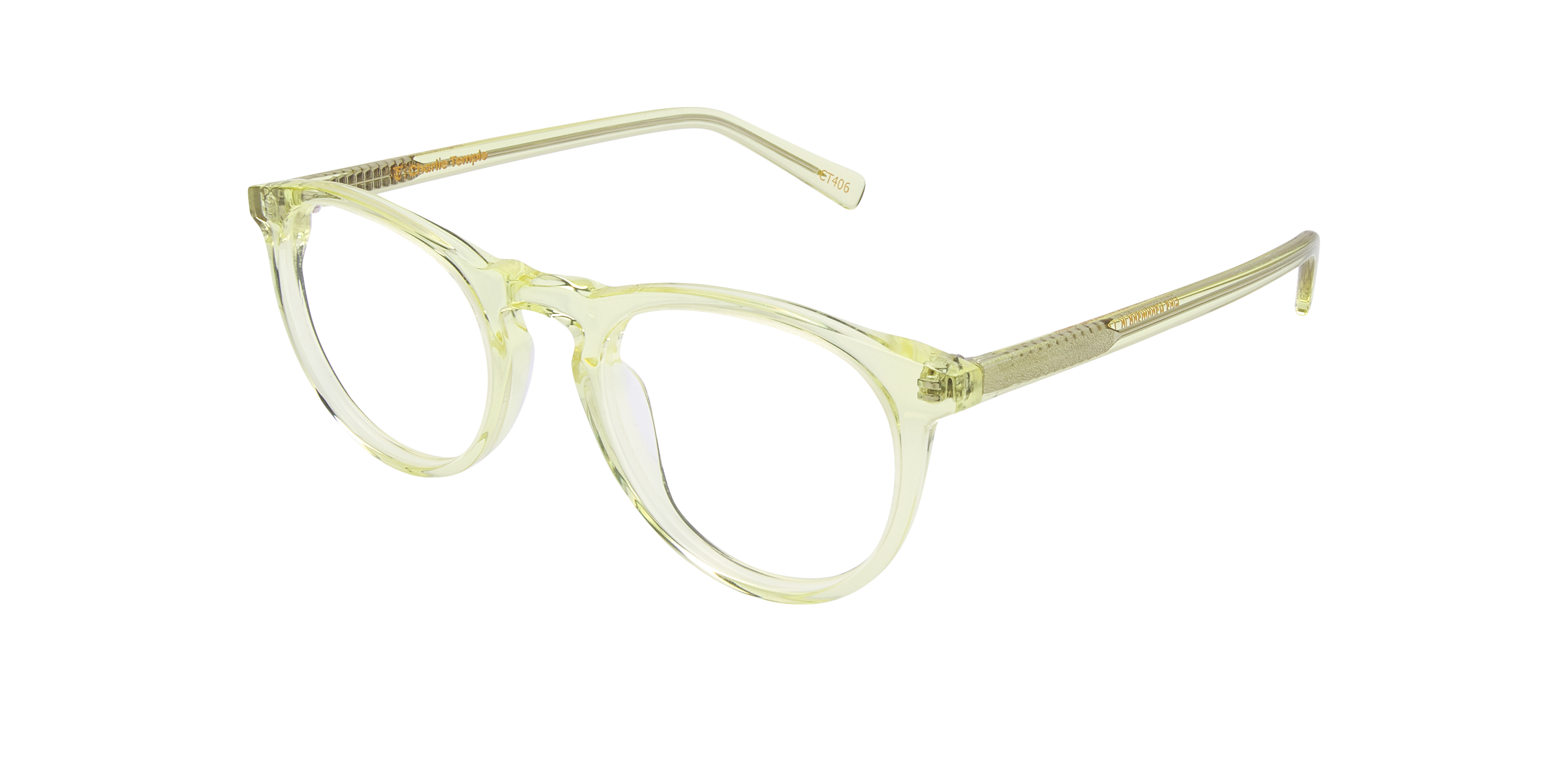 Elba Crystal Yellow AcetaatEyeglass Frames van B24, Hoekweergave