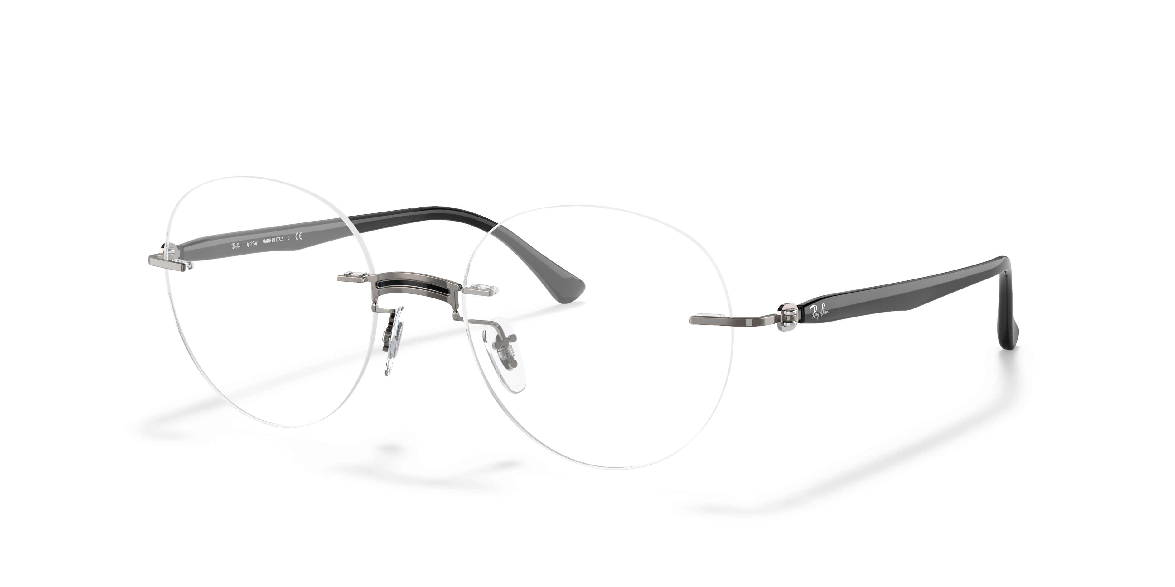 RB8768 Black On Gunmetal TitanEyeglass Frames von B24, Dreiviertelansicht